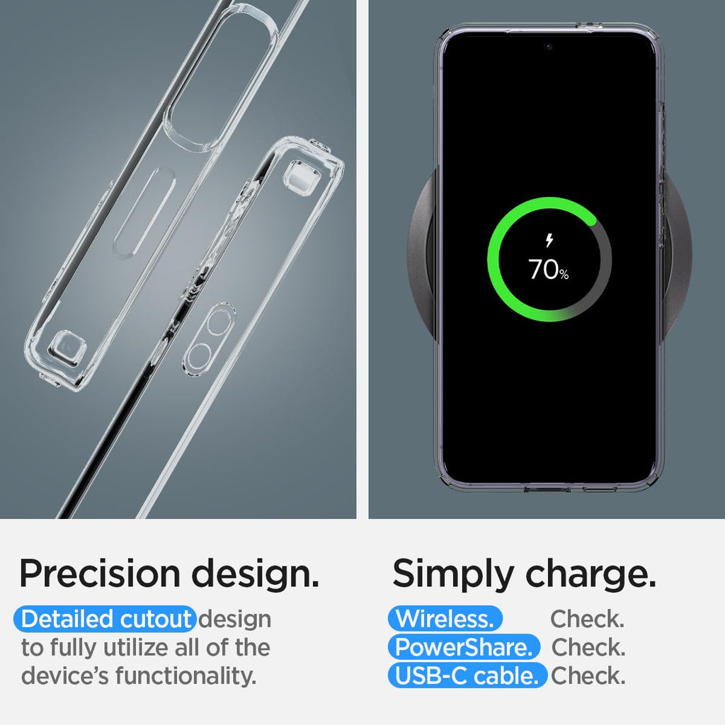 Spigen Liquid Crystal Designed for Galaxy S24 Case (2024) [Military-Grade Protection] - Crystal Clear