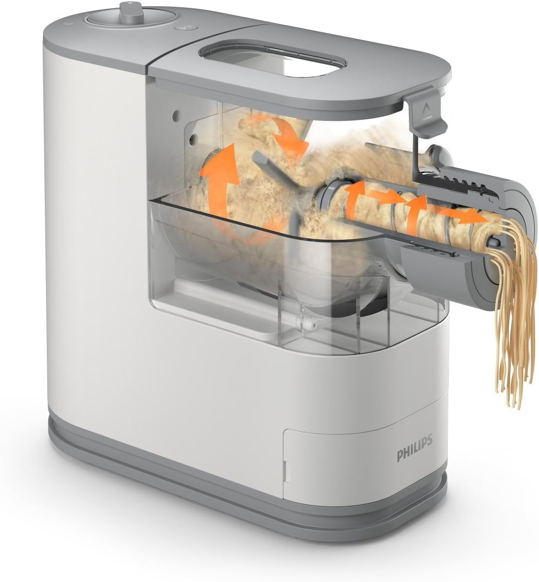 Philips Kitchen Appliances Compact Pasta and Noodle Maker, Viva Collection, Comes with 3 Default Classic Pasta Shaping Discs, Fully Automatic, Recipe Book, Small, Black (HR2371/05)