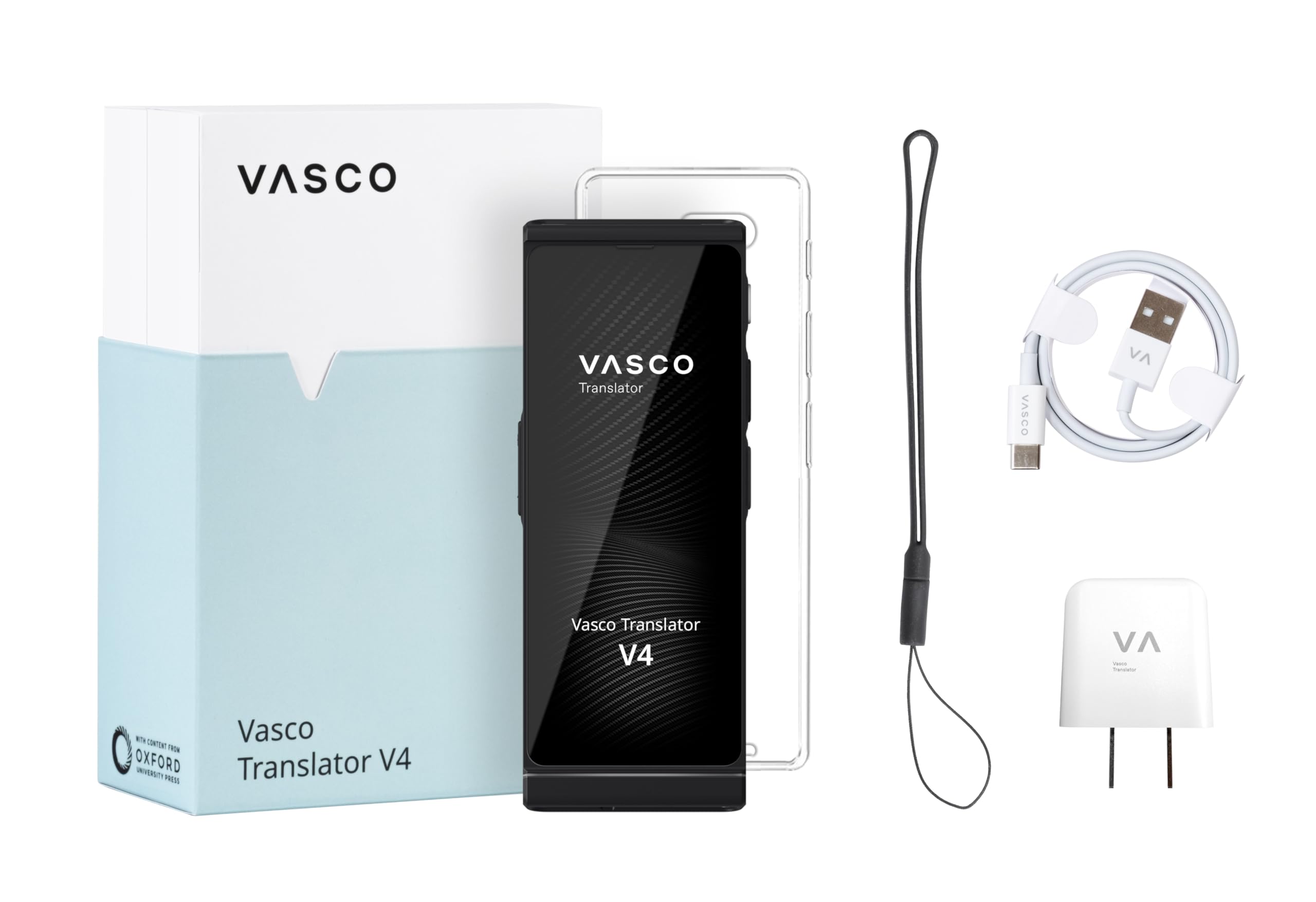 Vasco V4 Language Translator Device | 112 Languages | Free Lifetime Internet in Almost 200 Countries | Black Onyx