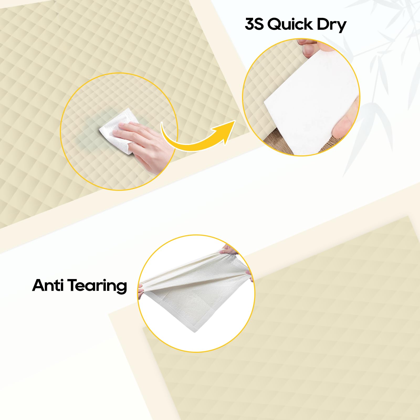 Puppy Pads 30 Count Small 22x22in Bamboo Training Pads Deodorizing Leakproof Quick Drying Dog Pee Pads Super Absorbent Disposable Pee Pads for Dogs Puppies, Doggie, Cats, Rabbits