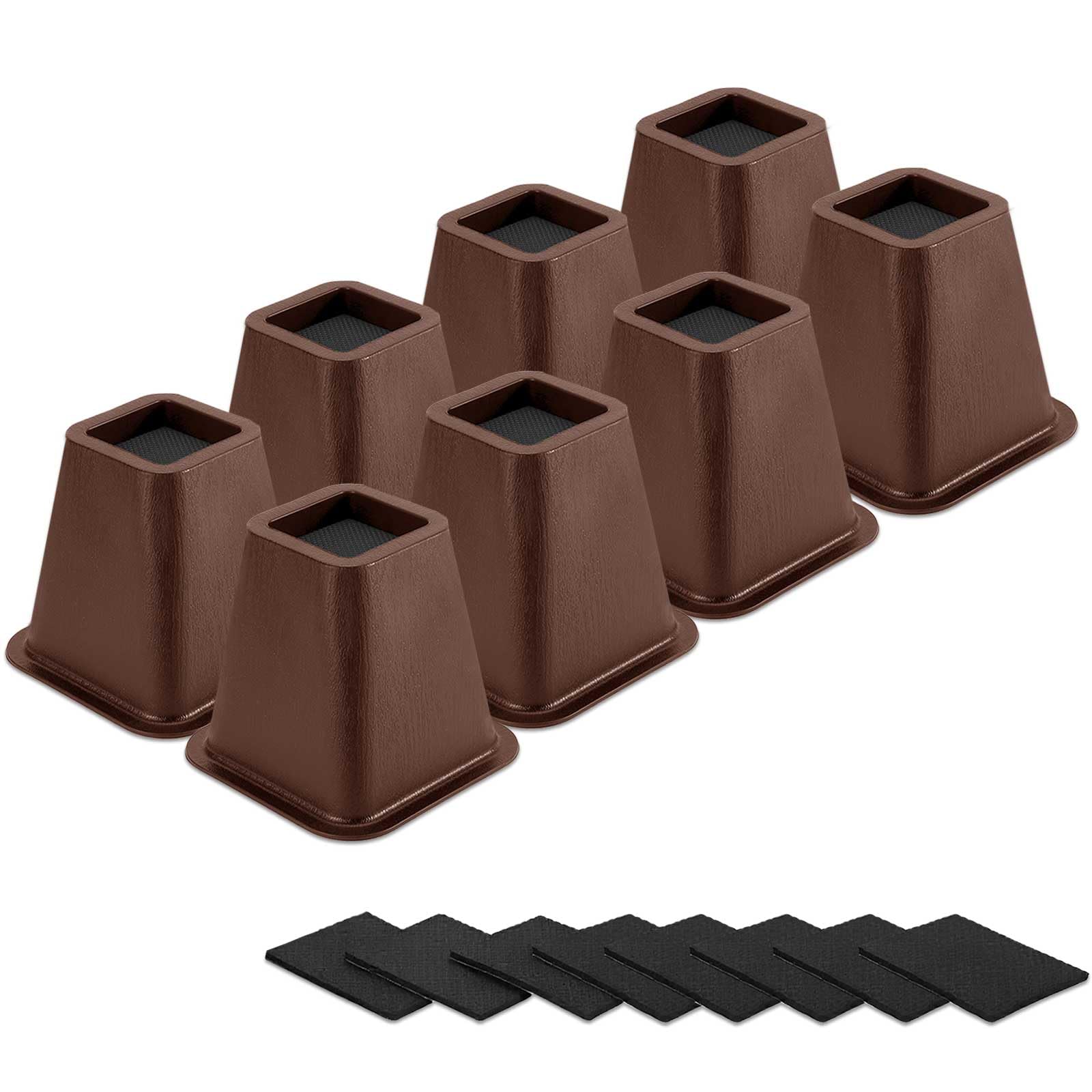 12 Pack Furniture Risers 1 Inch, Adjustable Bed Risers Heavy Duty for Table Desk Couch Chair Sofa Cabinet Bed Frame Dorm, Square Stackable Table Leg Risers Lift Height 1", 2" or 3", Black