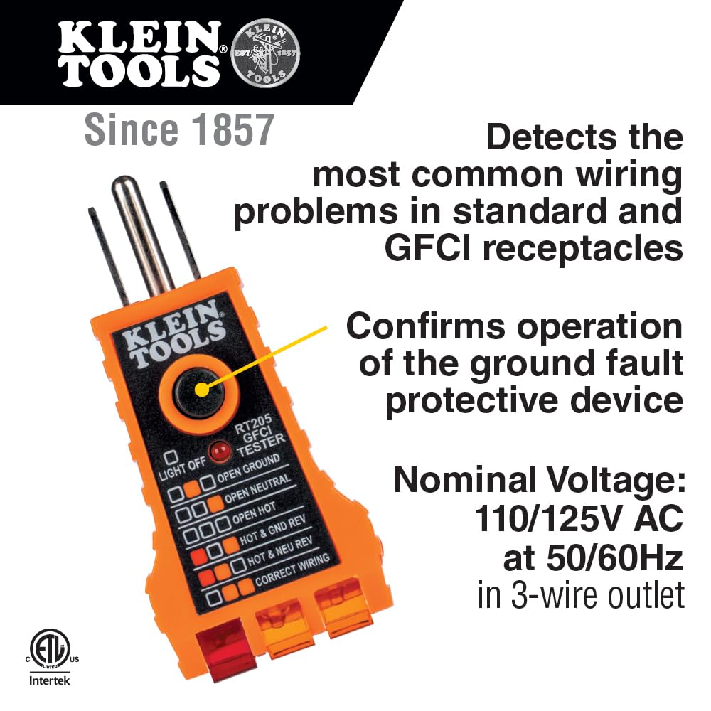 Klein Tools NCVT1P Voltage Tester, Non-Contact Low Voltage Tester Pen, 50V to 1000V AC, Audible and Flashing LED Alarms, Pocket Clip