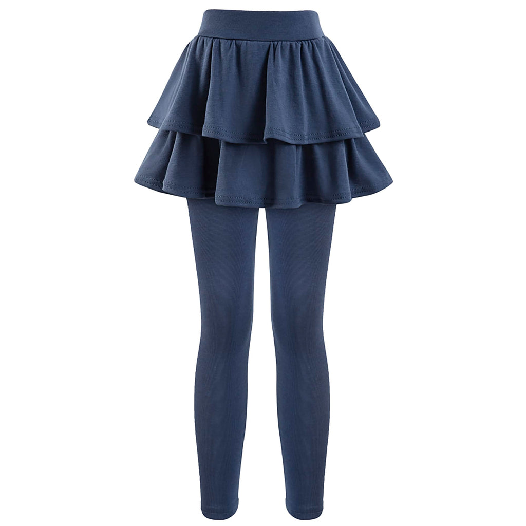 Girls School Uniform Pants Leggings with Skirts Stretch Warm Jegging 4-12 Years