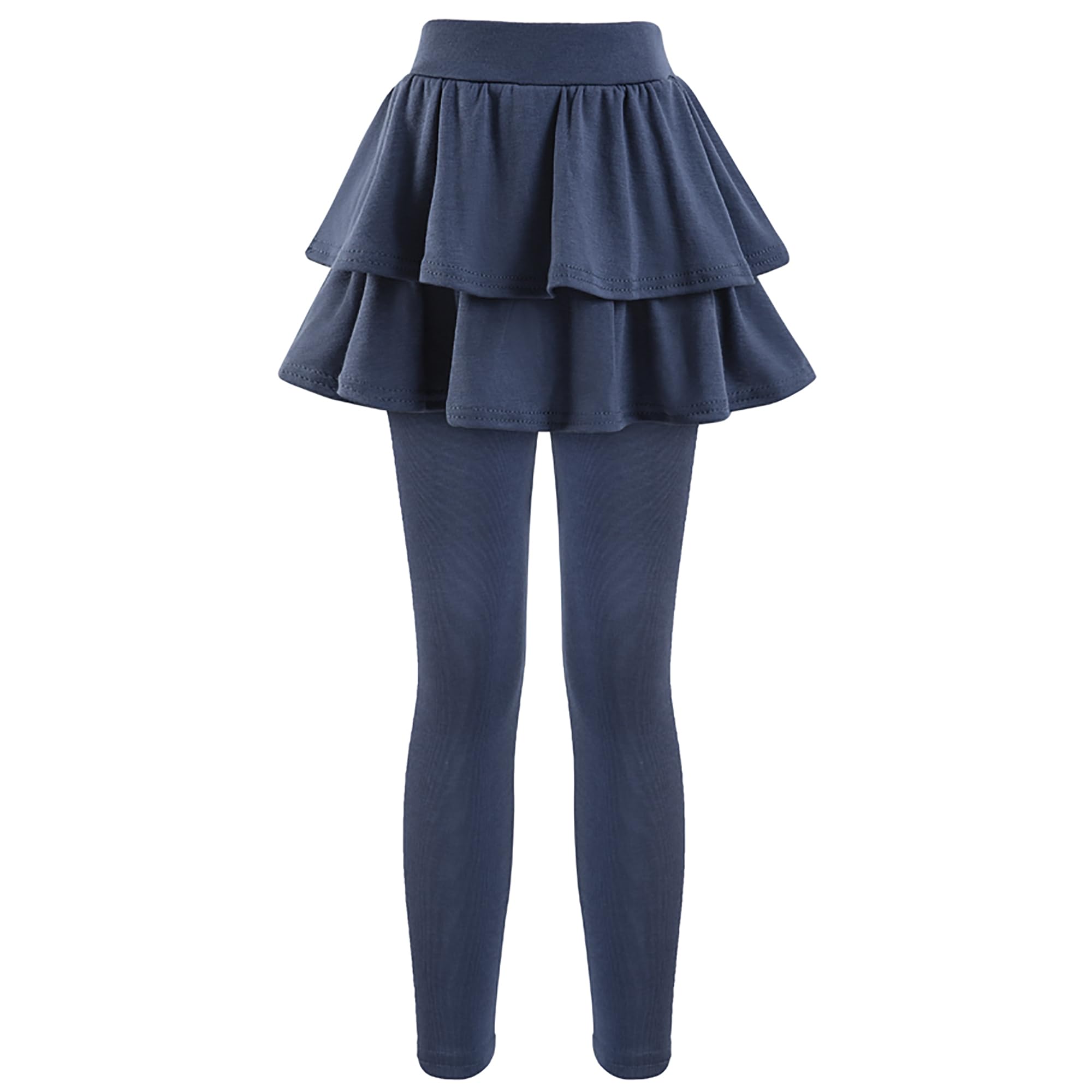 Girls School Uniform Pants Leggings with Skirts Stretch Warm Jegging 4-12 Years