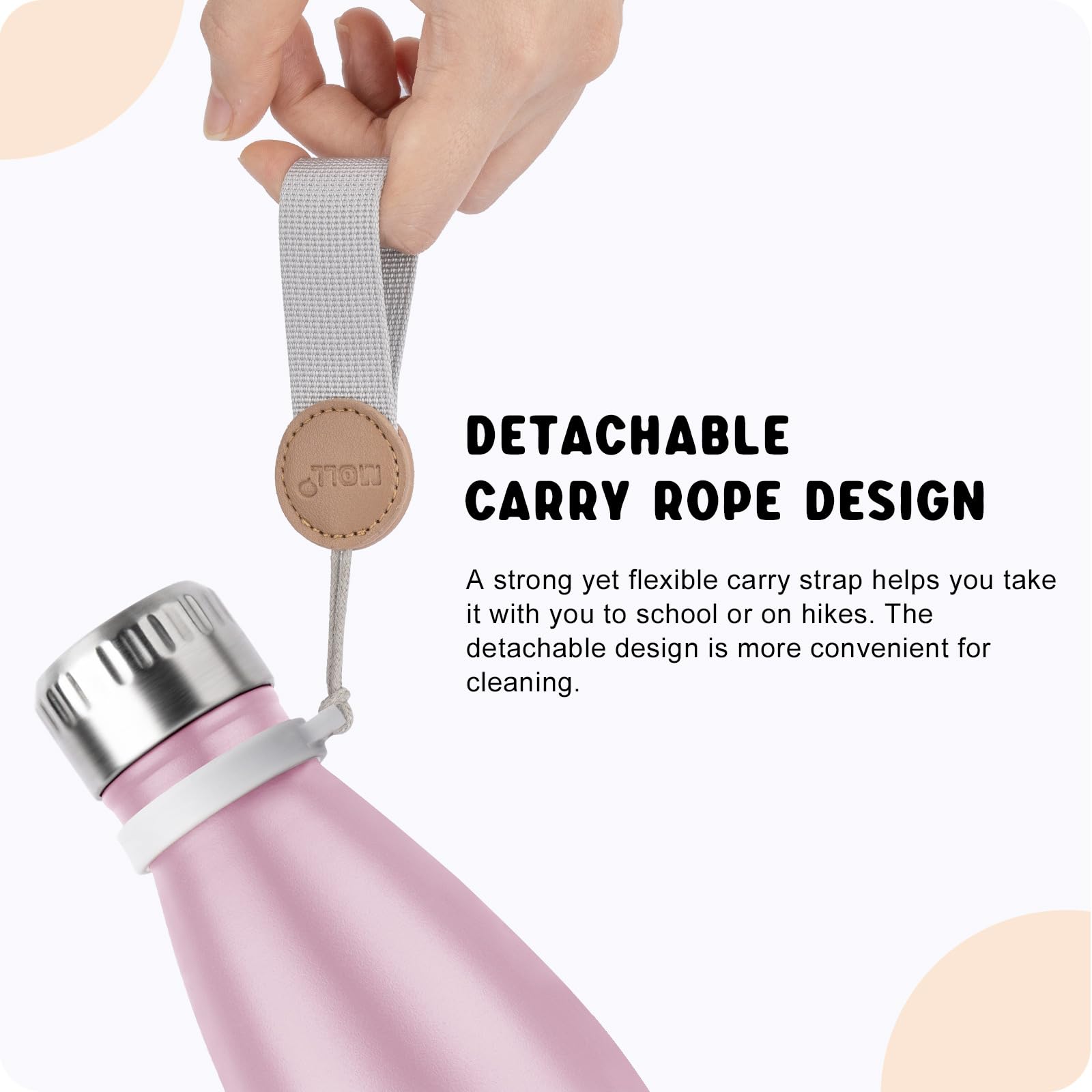 9 oz Water Bottle for Kids-Small Stainless Steel Water Bottle for School Vacuum Insulated Metal Leak Proof Cola Shape Water Flask for Boys Girls(Baby Blue)