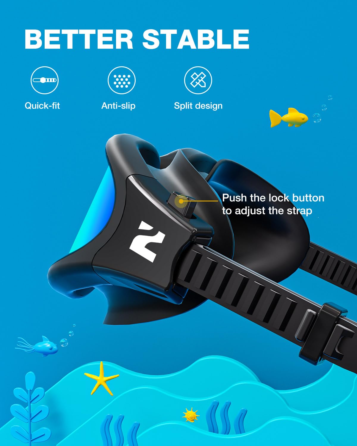 ZIONOR Kids Swim Goggles, G1MINI SE No Leak Anti-Fog Goggles for Kids 6-14, Soft Silicone Comfort Fit, Easy Adjust Strap