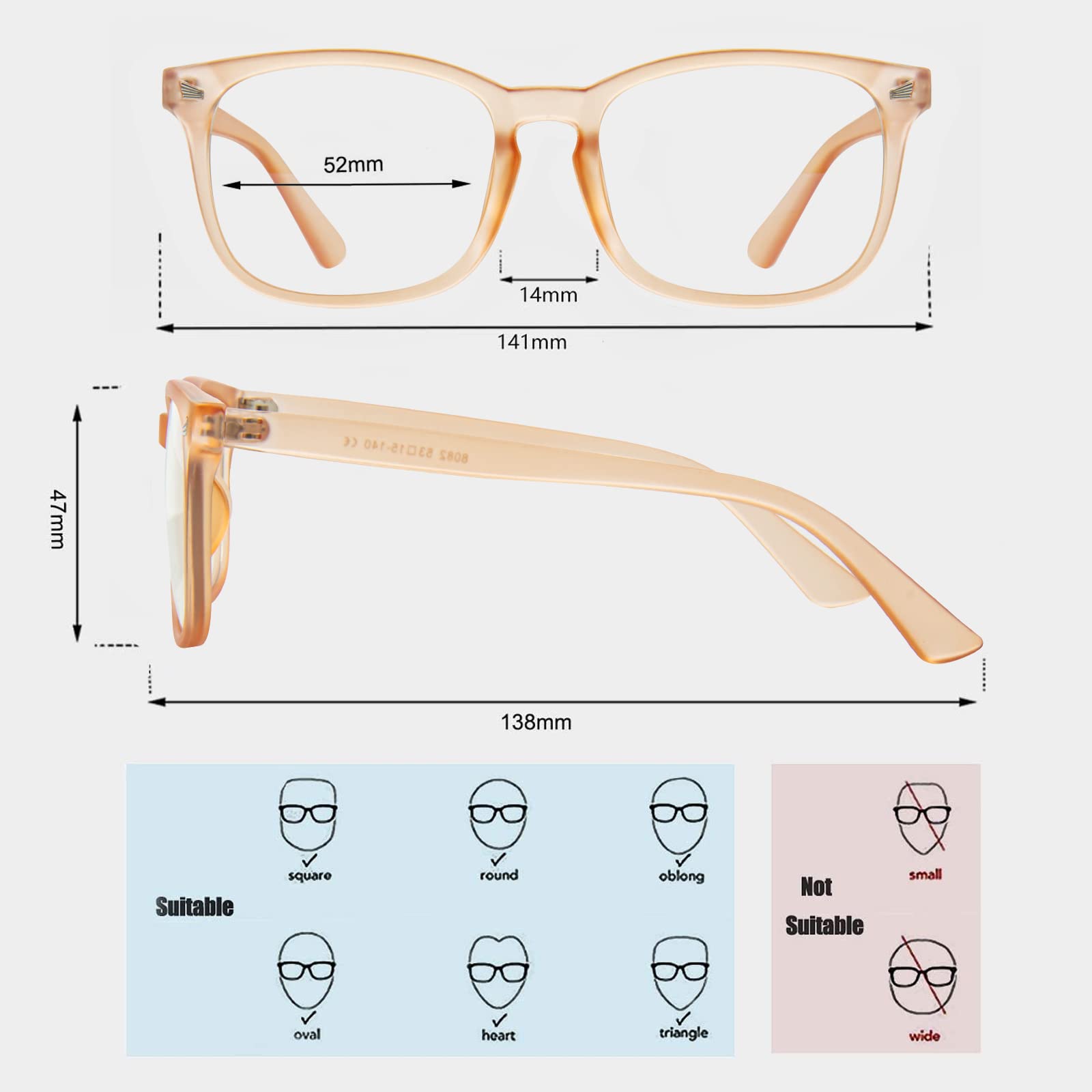 MAXJULI Blue Light Blocking Glasses,Computer Reading/Gaming/TV/Phones Glasses for Women Men(Transparent)