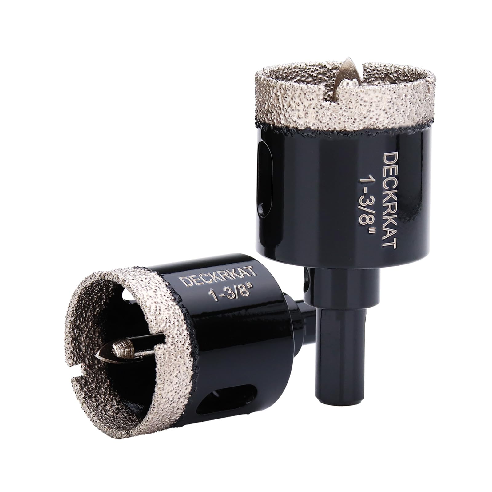 1 Inch Diamond Hole-Saw Bits with Pilot Drill Bit - 2pc 1" Diamond Tipped Tile Hole Saws with Guiding Bit Accurate Drilling for Porcelain Tile Ceramic Pottery Granite Stone Glass Bottles 25mm