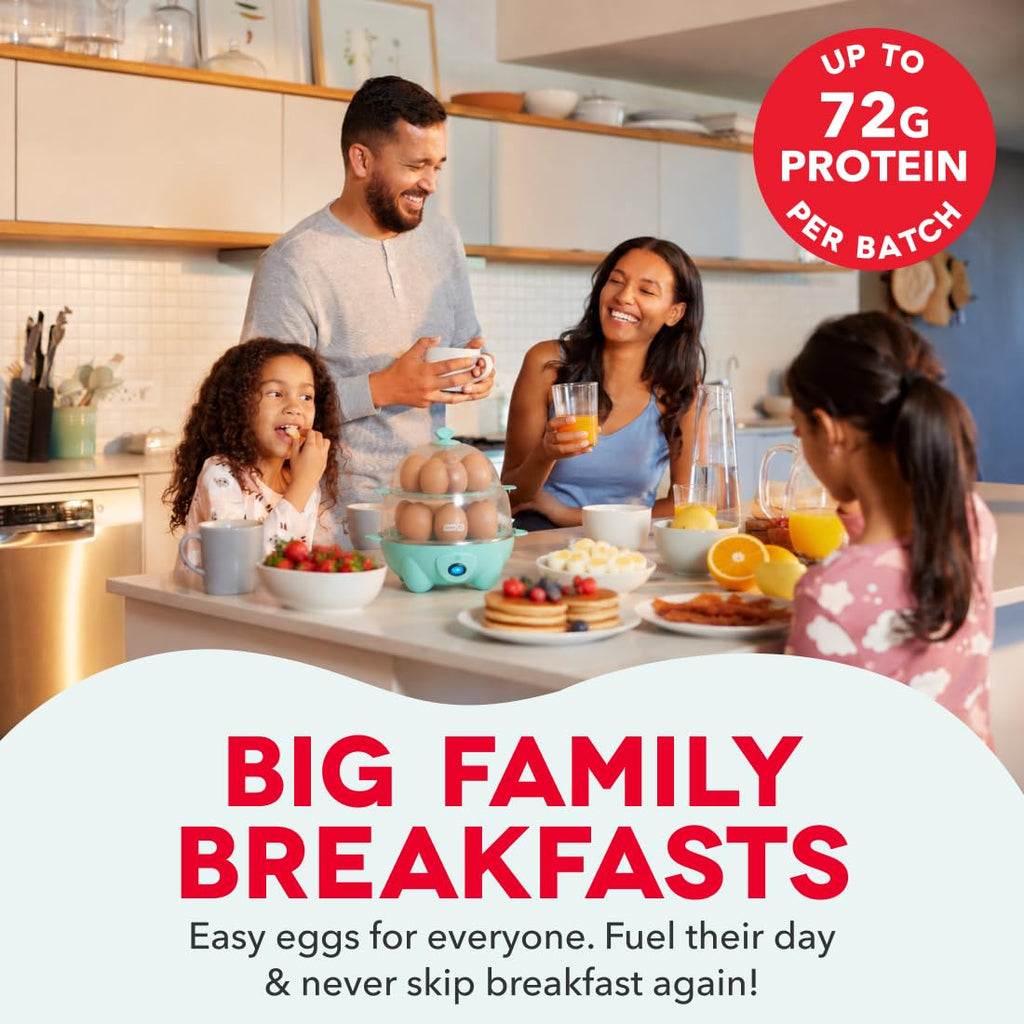 Dash Deluxe Egg Cooker - Boiler, Poacher & Steamer - Includes Measuring & Recipe Guide - Dishwasher Safe - BPA Free - Holds 12 Eggs, Aqua