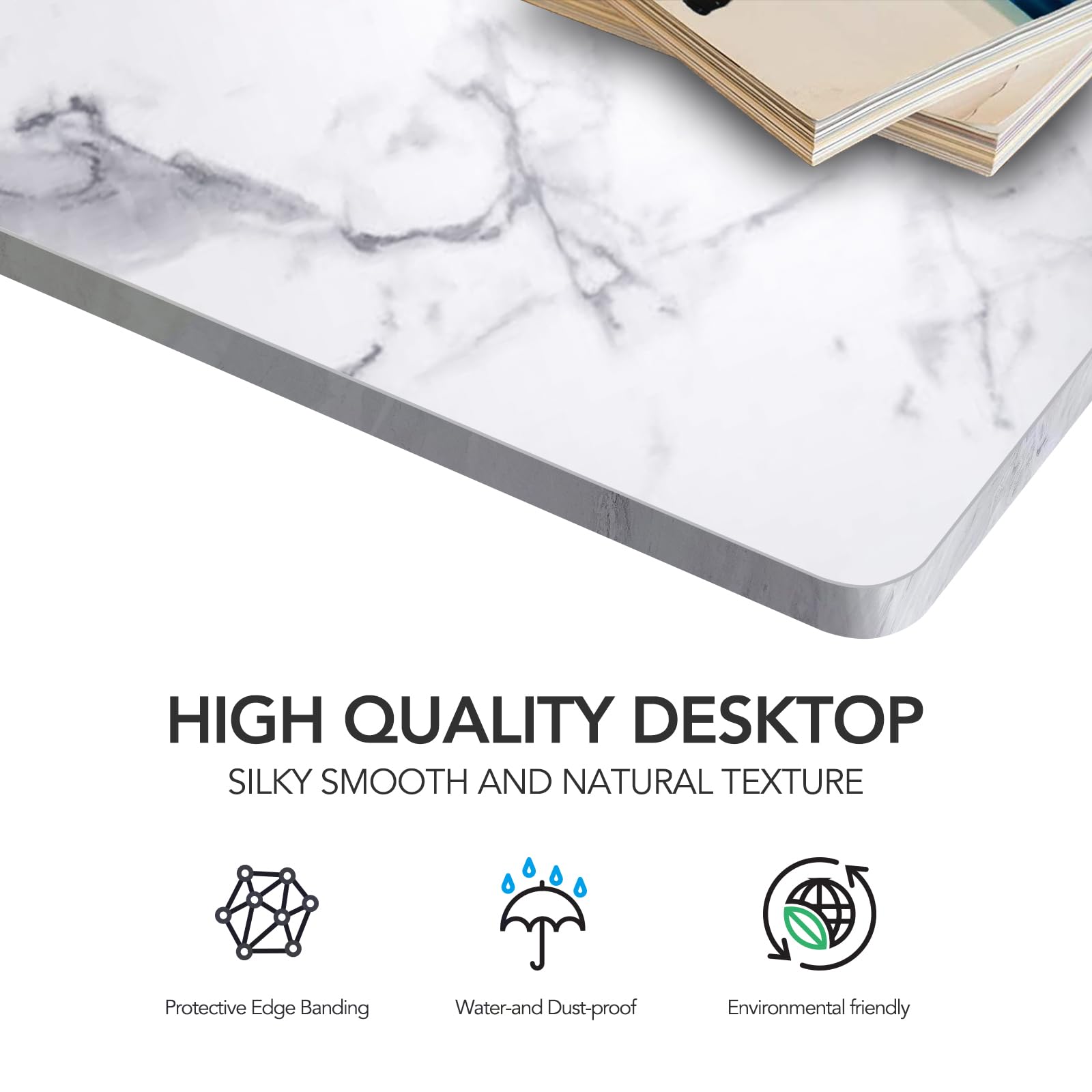 SANODESK Whole-Piece Particle Board Table Top for Standing Desk Home Office Desk DIY, 40x24x1 Inch Black Desk Top