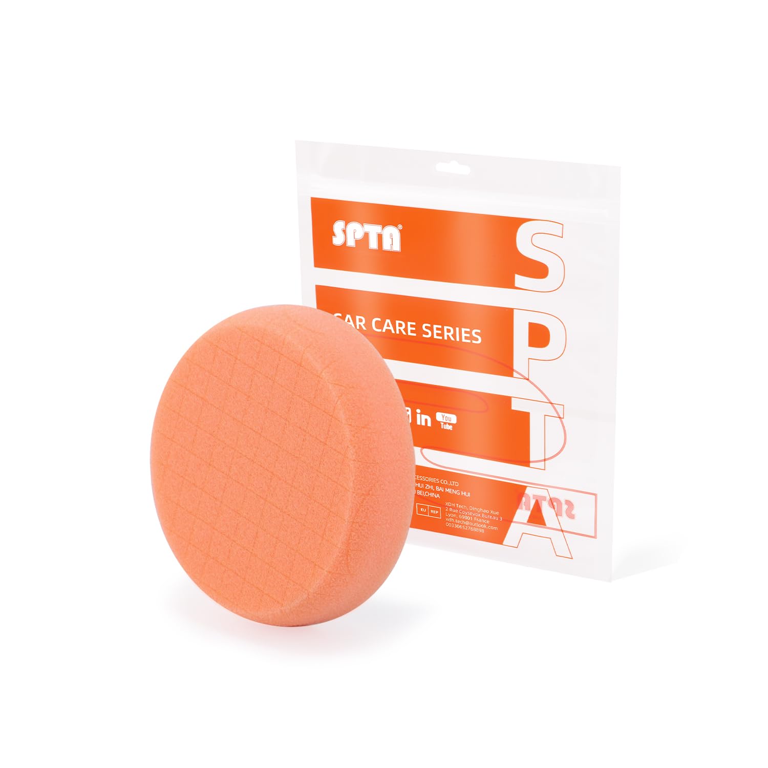 Blue T60 Moderate-Cut Foam Polishing Pads, SPTA 1Pc 3.5 Inch Face for 3 Inch 80mm Backing Plate Compound Buffing Sponge Pads for Car Buffer Polisher Compounding, Polishing and Waxing -FPTSS3G