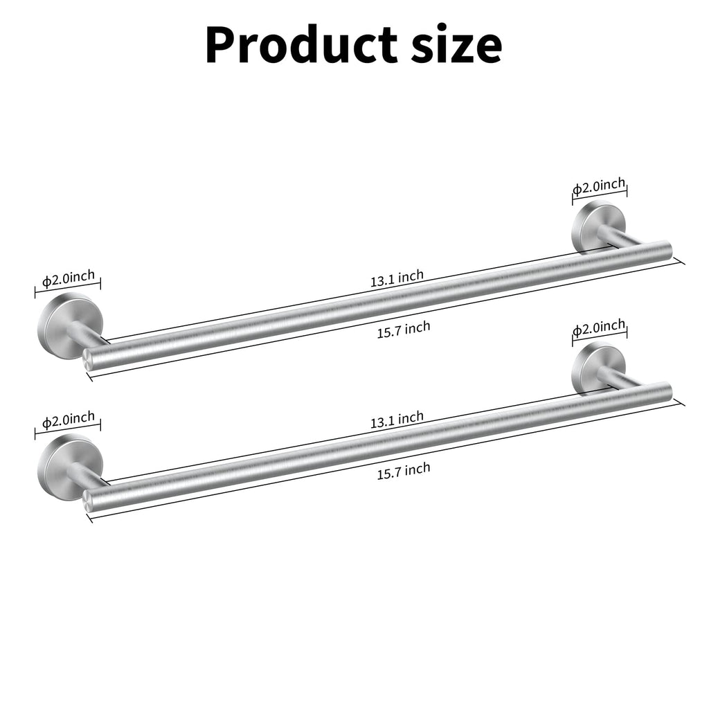 Cilee 2 Pieces Matte Black Bathroom Towel Bar, 24 Inch Double Towel Racks,Bathroom Towel Holder Towel Hanger for Bathroom Stainless Steel Wall Mount