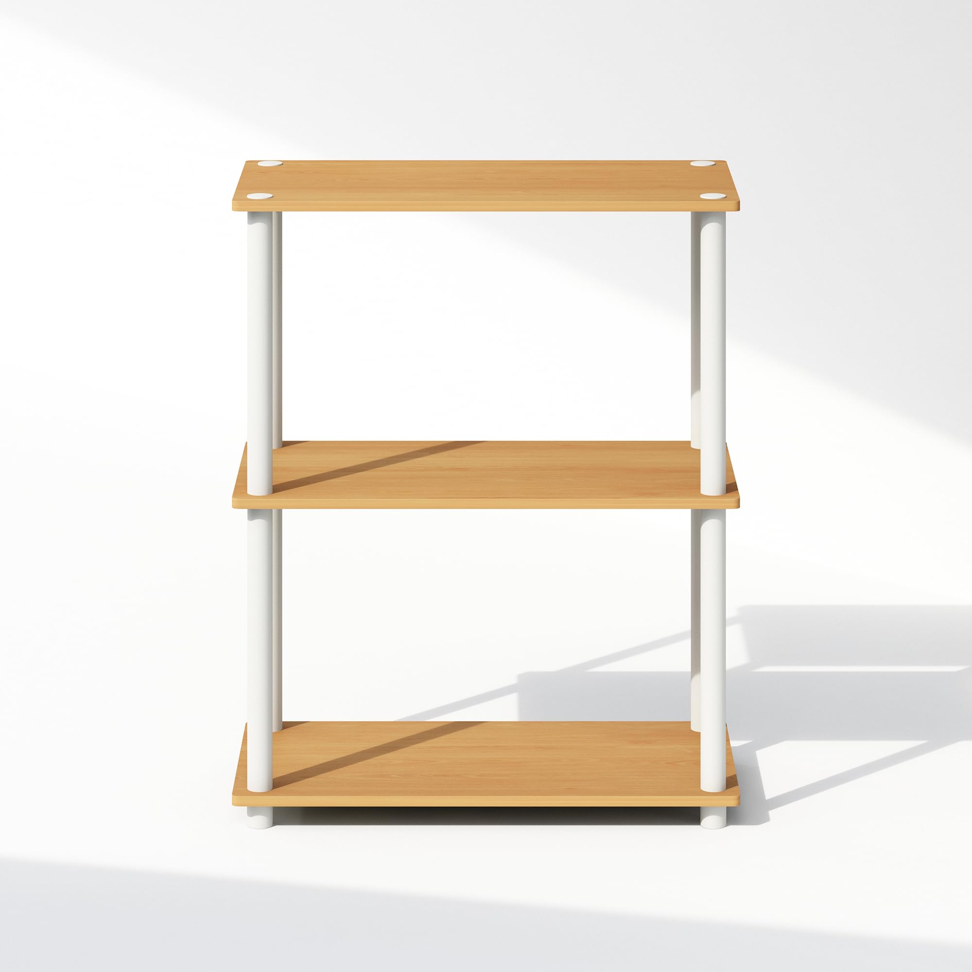 Furinno Turn-N-Tube Book Shelf, 4-Tier Bookshelf, Bookcase with Multipurpose Compact Display Rack, 11.6 x 23.6 x 43.2, for Living Room, Bedroom, Home Office, Americano/Black
