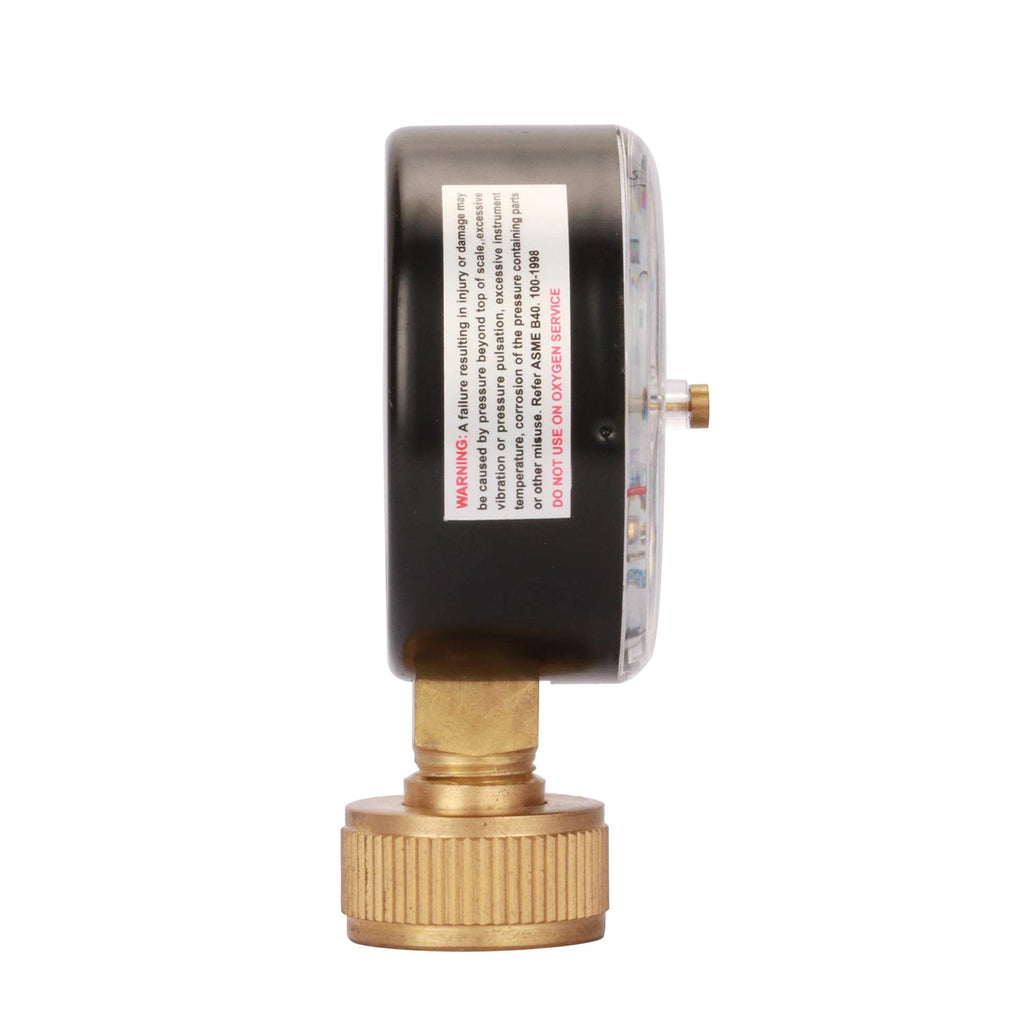 MEASUREMAN 2" Water Pressure Test Gauge, 3/4" Female Hose Thread, 0-200 psi/kpa with Maximum Pressure Memory (Pack of 2)