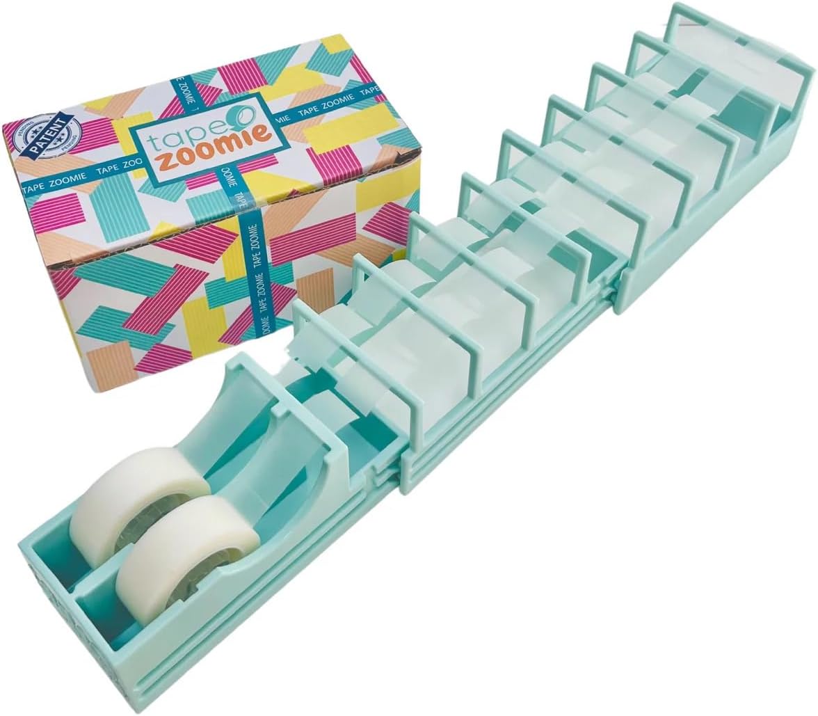 Tape ZOOMIE | Original Viral Desktop Tape Dispenser for Gift Wrapping & Crafts | Prepares 18 Tape Strips Fast | Blade-Free, Compact, Heavy-Duty | Fits Standard, Washi & Double-Sided Tape