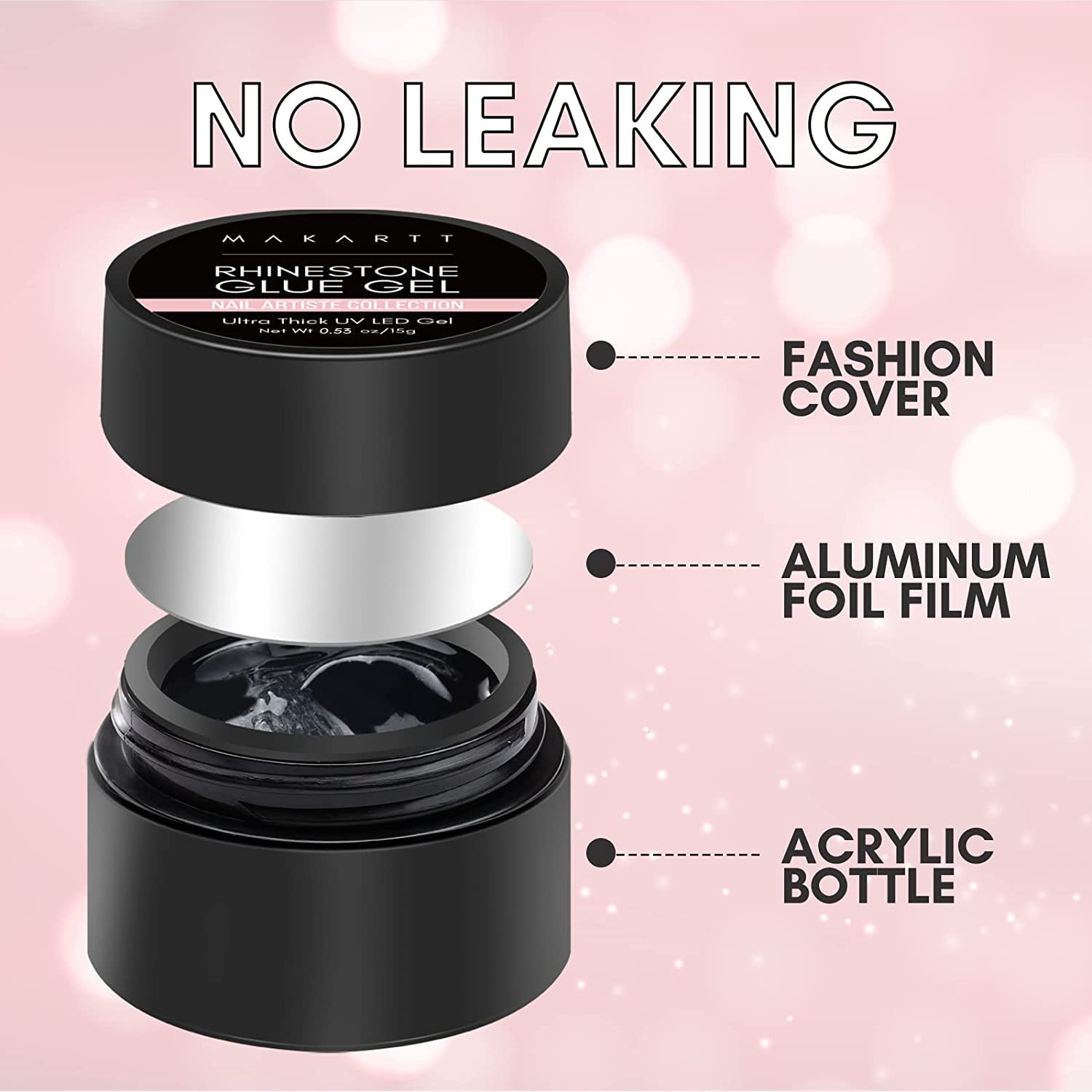 Makartt Rhinestone Glue for Nails: Super Strong Gel Nail Glue for Nail Charms Gems Decorations, 3D Gel Nail Art Bling Jewel Diamonds for Salon & DIY Manicure, 30ML UV Lamp Cured Need Beauty Gifts