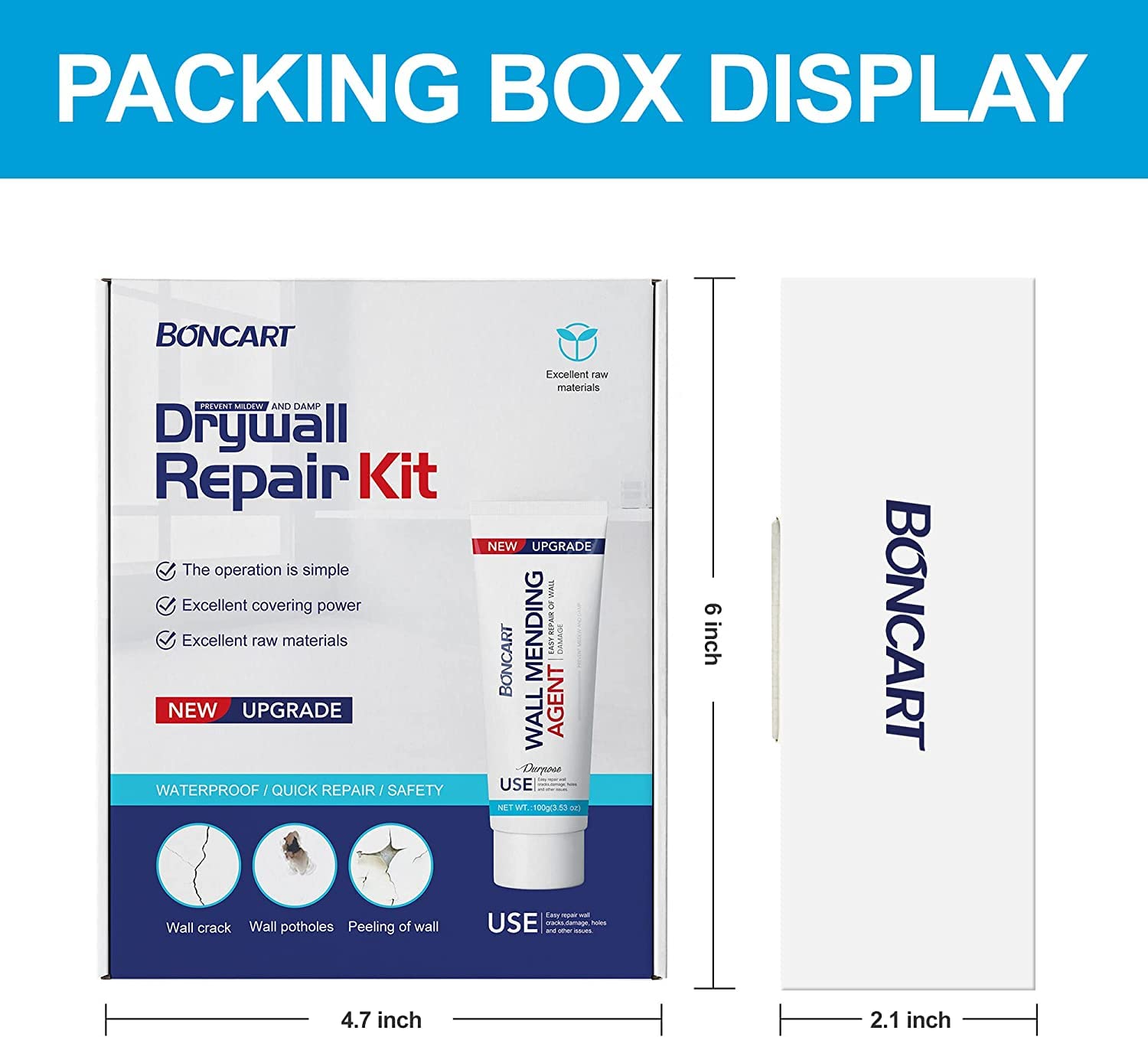 BONCART Spackle Wall Repair Kit,Drywall Repair kit,Wall Mending Agent Putty with Scraper,Plaster Wall Repair Paste for Wall Crack/Nail Hole/Graffiti,Wall Surface