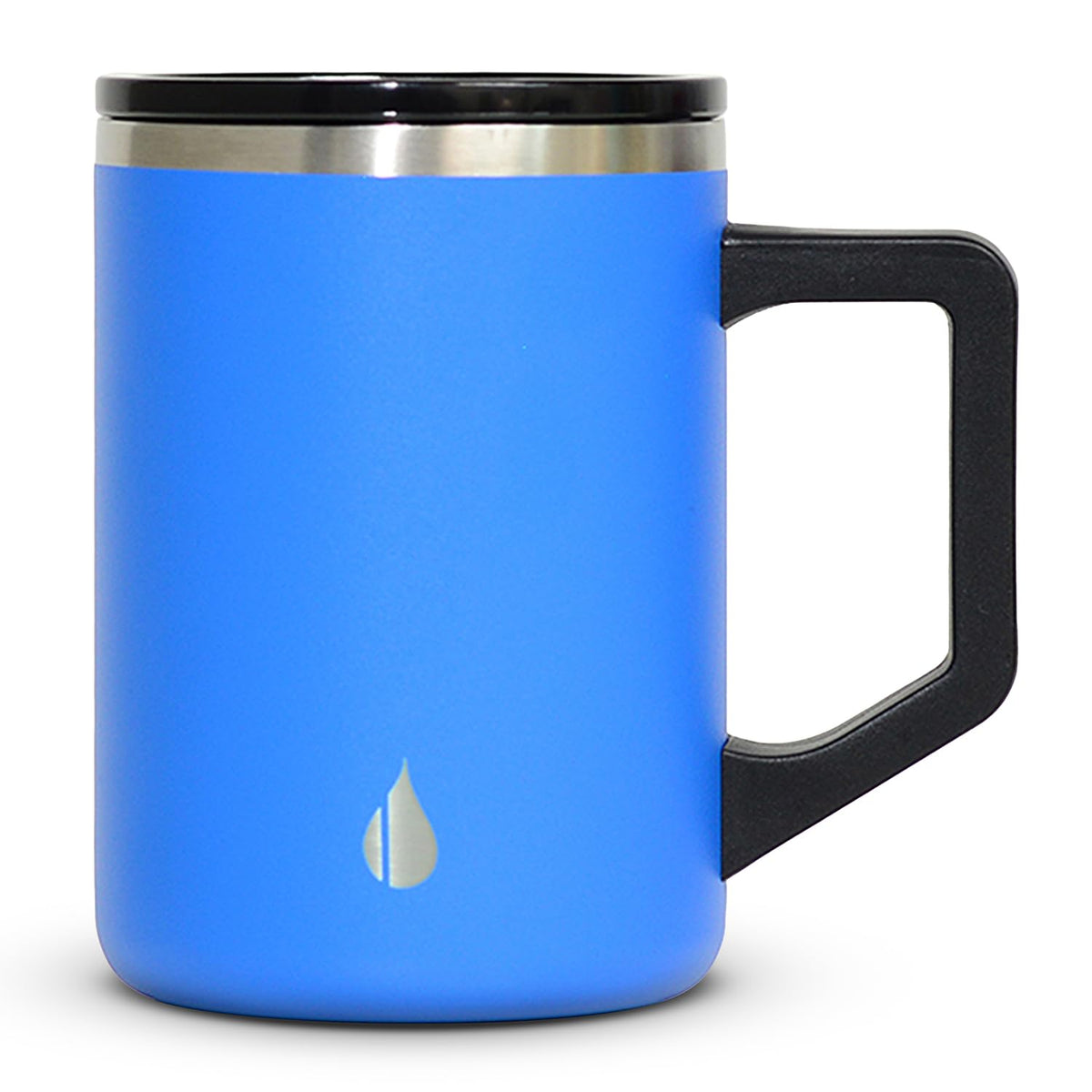 Elemental Insulated Coffee Mug - Triple-Wall Stainless Steel Summit Travel Cup for Hot and Cold Drinks - Thermal Coffee Mug with Lid and Handle for Camping, Office & Travel 12oz - Black