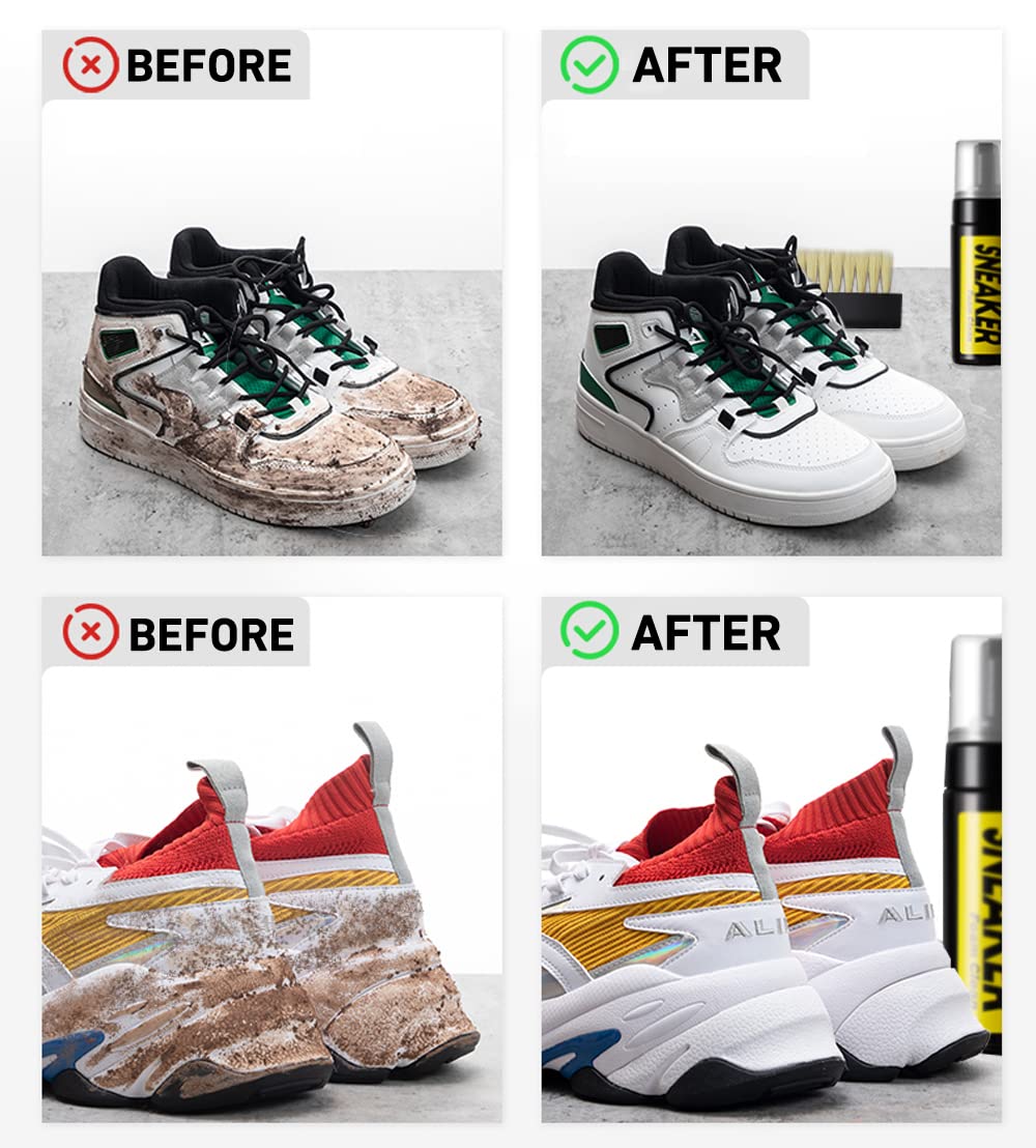 COZGO Shoe Cleaner Kit for Sneaker, Water-Free Foam Sneaker Cleaner 5.3Oz with Shoe Brush and Shoe Cloth,Work on Most Shoes