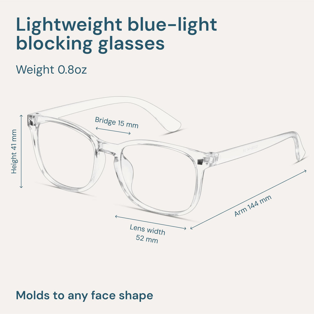 Gaoye Transparent, Clear Blue Light Glasses for Computer & Gaming - Anti UV Ray Lenses, Scratch-Resistant & Comfort Fit