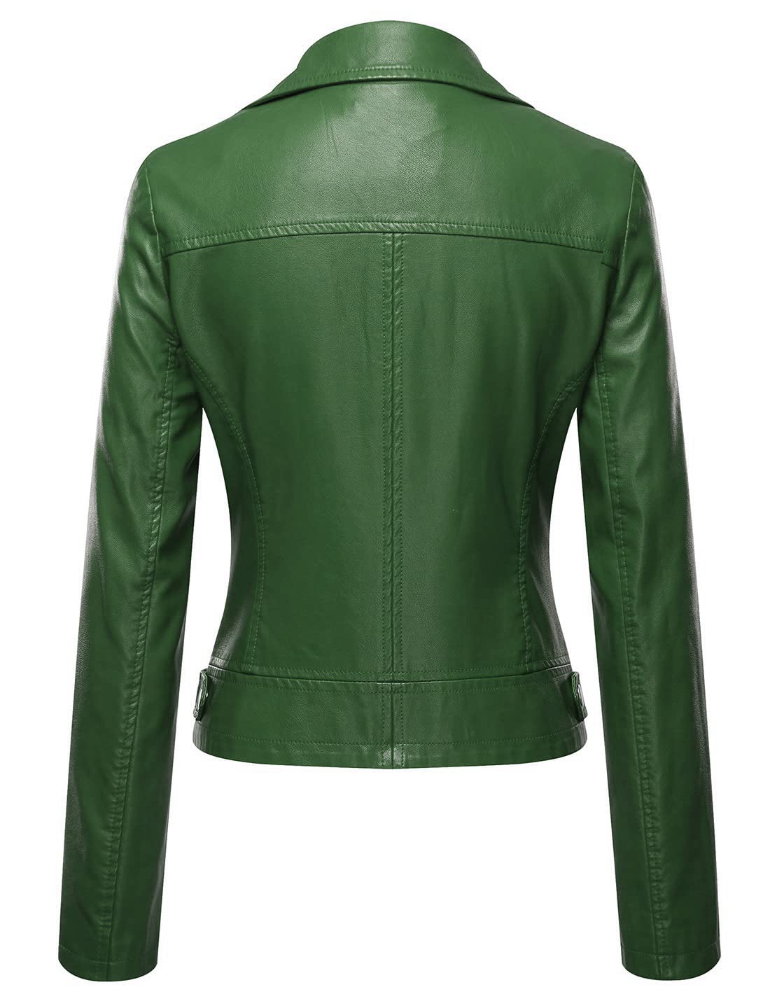Tanming Women's Faux Leather Moto Biker Short Coat Jacket