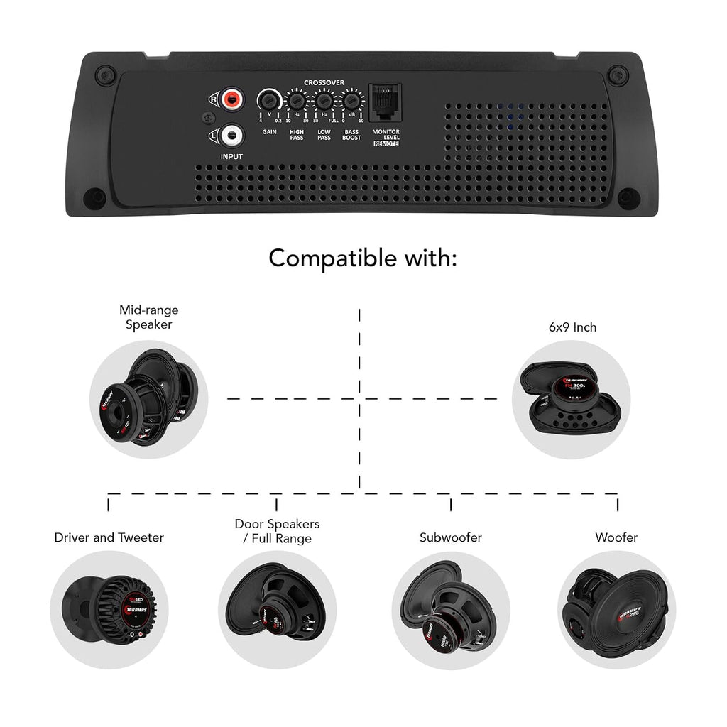 Taramps HD 3000 2 Ohms Black 1 Channel 3000 Watts RMS MAX Full Range Car Audio Monoblock LED Monitor Indicator Class D Amplifier Crossover, HD 3k