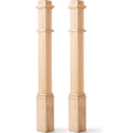 Wonderjune 1 Pcs 48 Inch Red Oak Stair Newel Post with 3 1/2" Post and 4 1/2" Pedestal, Wood Box Newel with Pedestal for Staircase, Plain Style Wood Balusters Interior for Stair Remodeling