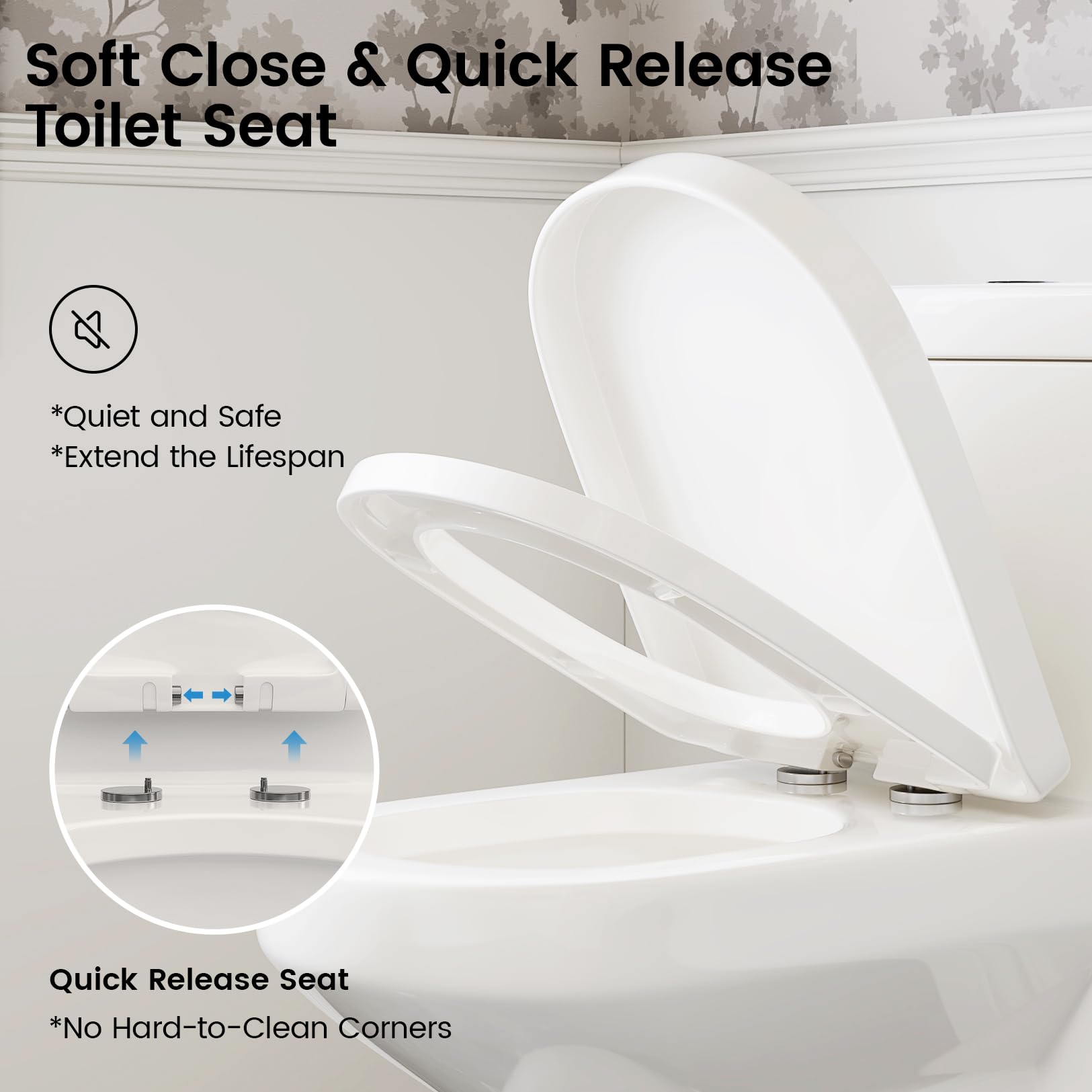 Compact One Piece Toilet for Bathroom, Space-Saving Powerful Dual Flush Round Small Toilet, Average 1.28 GPF, Skirted Design with Upgraded UF Quiet & Soft Close Seat (10" Rough-in Toilet)