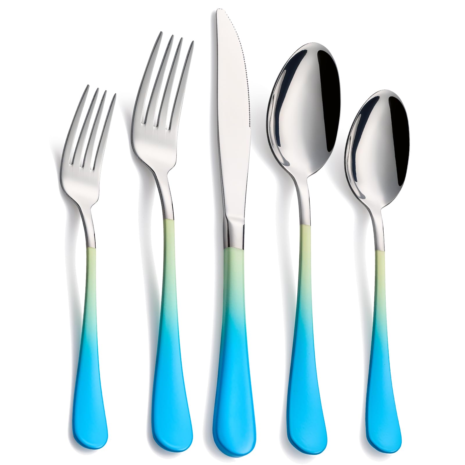 20-Pieces Blac and Pink Silverware Sets for 4,Pink Handle Stainless Steel Cutlery Set, Include Forks Spoons and Knives Set, Dishwasher Safe Utensil Sets for Home Restaurant