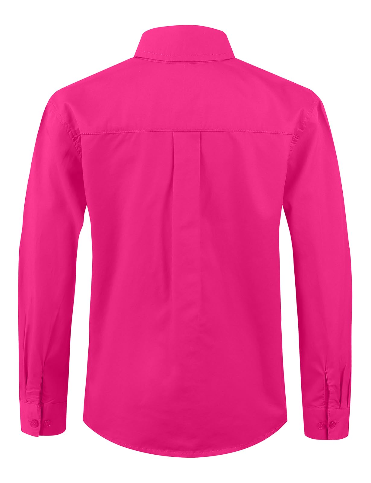 Spring&Gege Boys' Long Sleeve Button Down Shirt for Kids Woven Solid Two Pockets