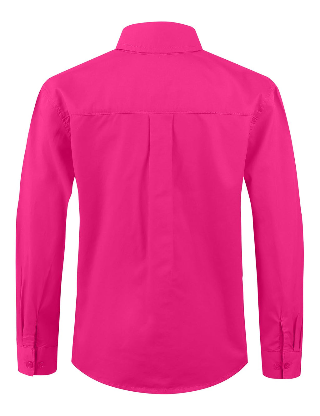 Spring&Gege Boys' Long Sleeve Button Down Shirt for Kids Woven Solid Two Pockets