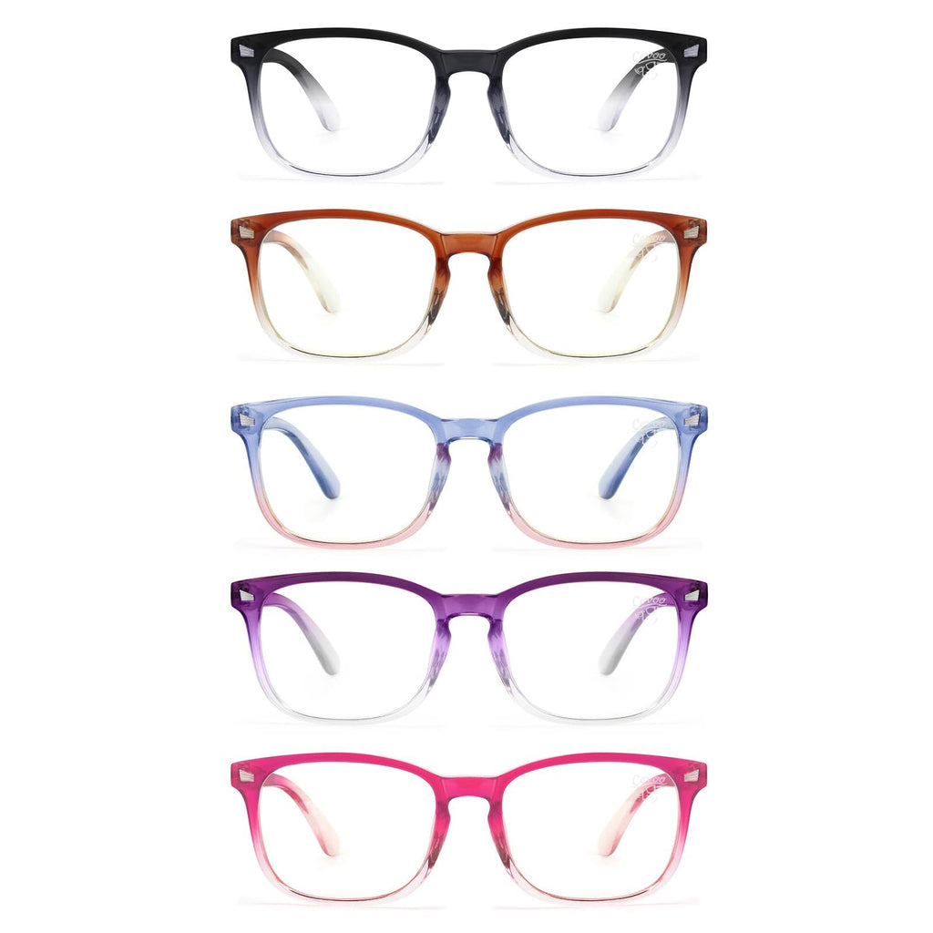 CCVOO Mix & Match Reading Glasses for Women - Lightweight, Comfortable Fit, Clear Vision - Blue Light Blocking