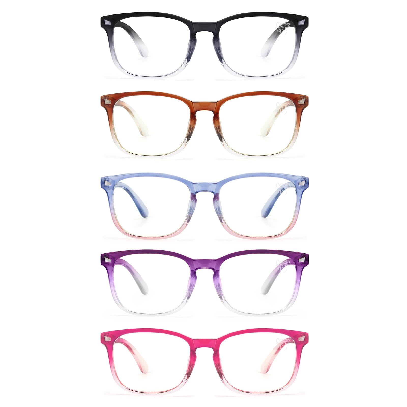 CCVOO Mix & Match Reading Glasses for Women - Lightweight, Comfortable Fit, Clear Vision - Blue Light Blocking