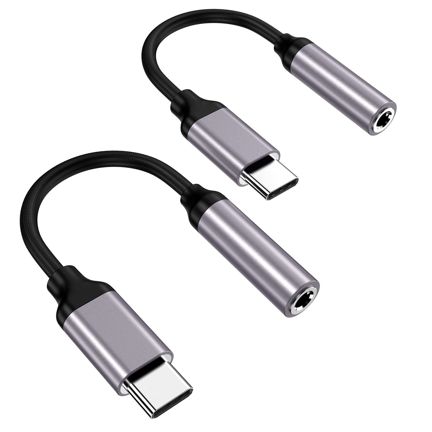 Adaptador USB tipo C a conector de auriculares hembra de 3.5 mm (Negro), cable USB C a auxiliar de audio compatible con Pixel 4 3 2 XL, Samsung Galaxy S21 S20 Ultra S20+ Note 20 10 S10 S9 Plus para
