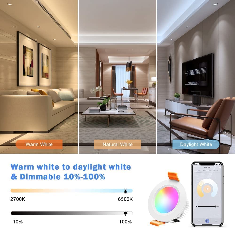 inShareplus 2 Inch LED Recessed Lighting, Downlight Dimmable 3W (35W Equivalent), 5000K Daylight White, CRI80, Recessed Light Fixtures with LED Driver (1 Pack)