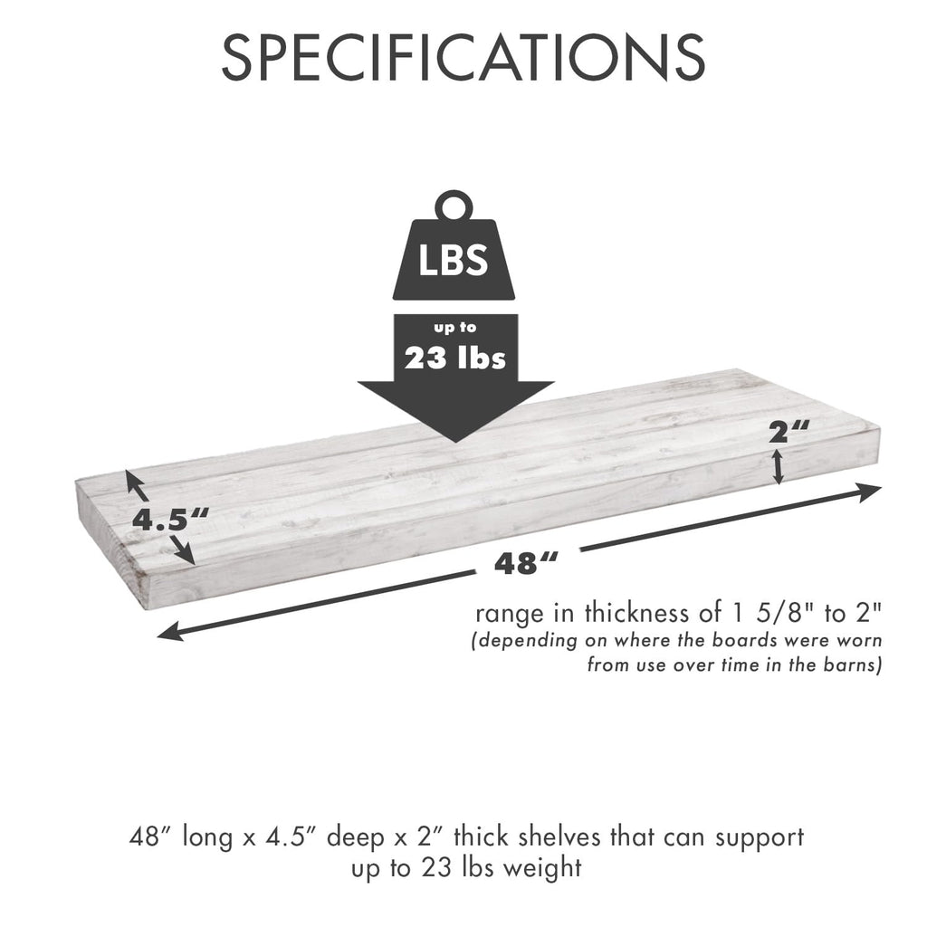 Urban Legacy Reclaimed Barnwood Planks | Floating Shelves for Wall w/Flush Mount Shelf Bracket Set Included | Set of 2 (Coffee Bean, 18"x 4.5"x 2")