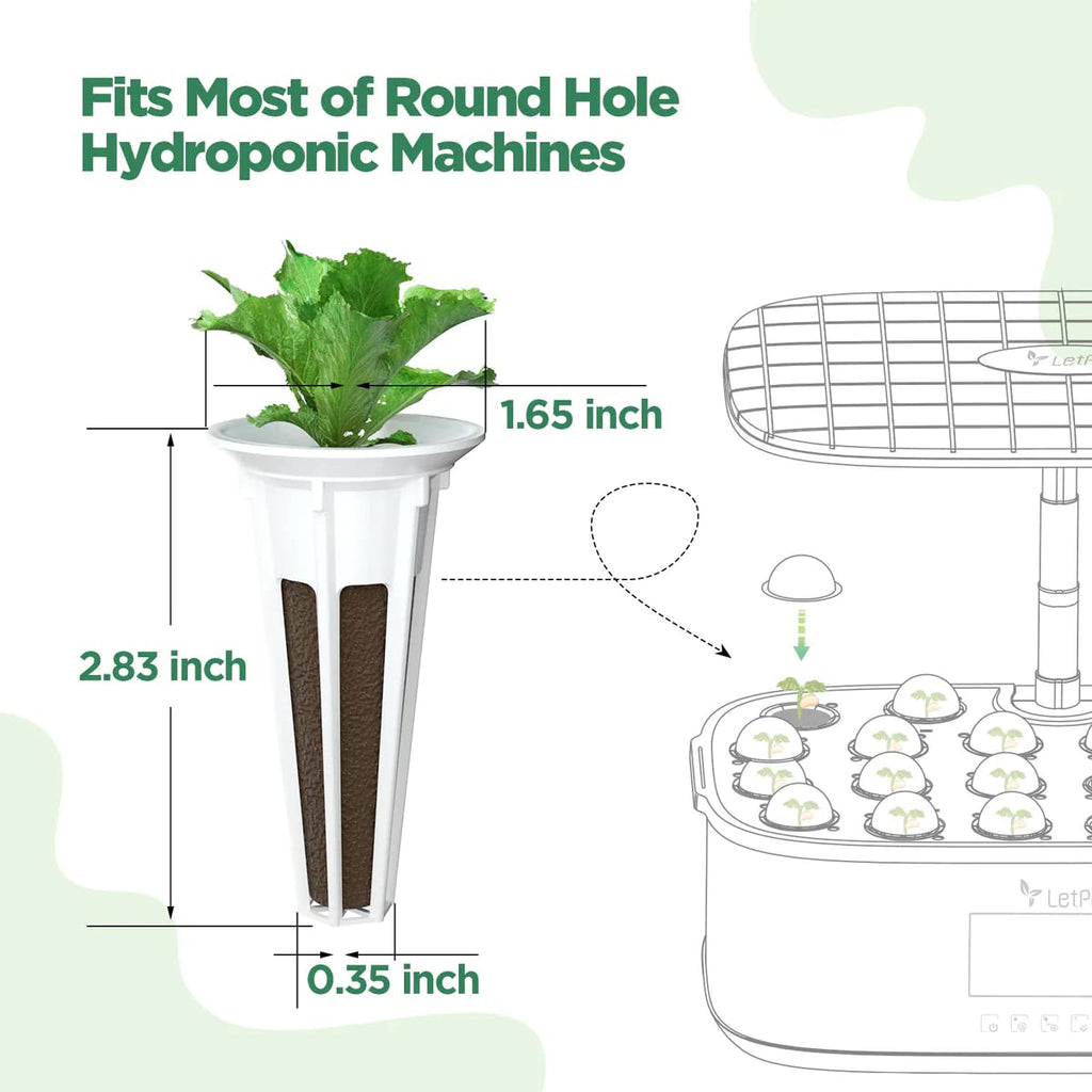 LETPOT 77 Pcs Seed Pod Kits, Square Grow Anything Kit for Hydroponics, with 2 A&B Nutrient Plant Foods and 30 Sponges, 5 Domes, 10 Baskets, 30 Stickers, Compatible Mini and Other Brand