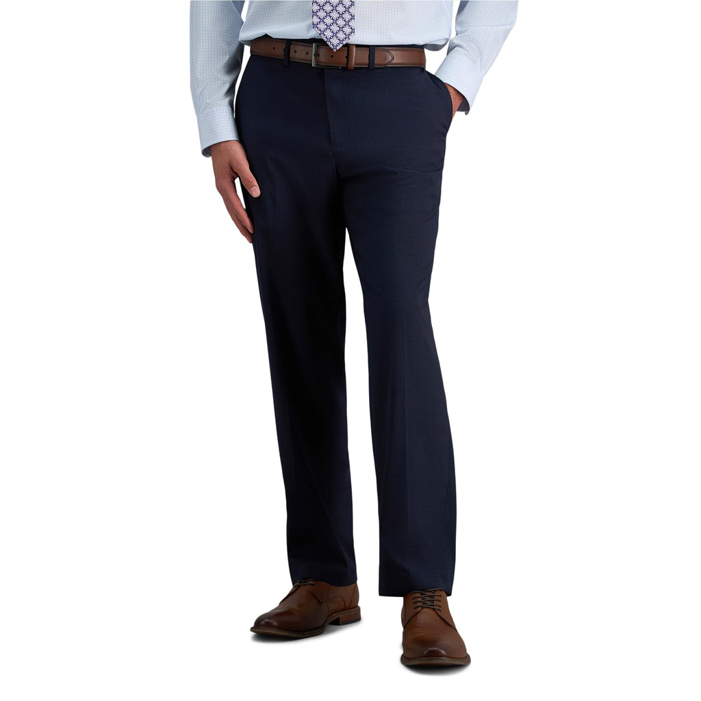 J.M. Haggar Mens 4-Way Stretch Straight Fit Flat Front Dress Pant