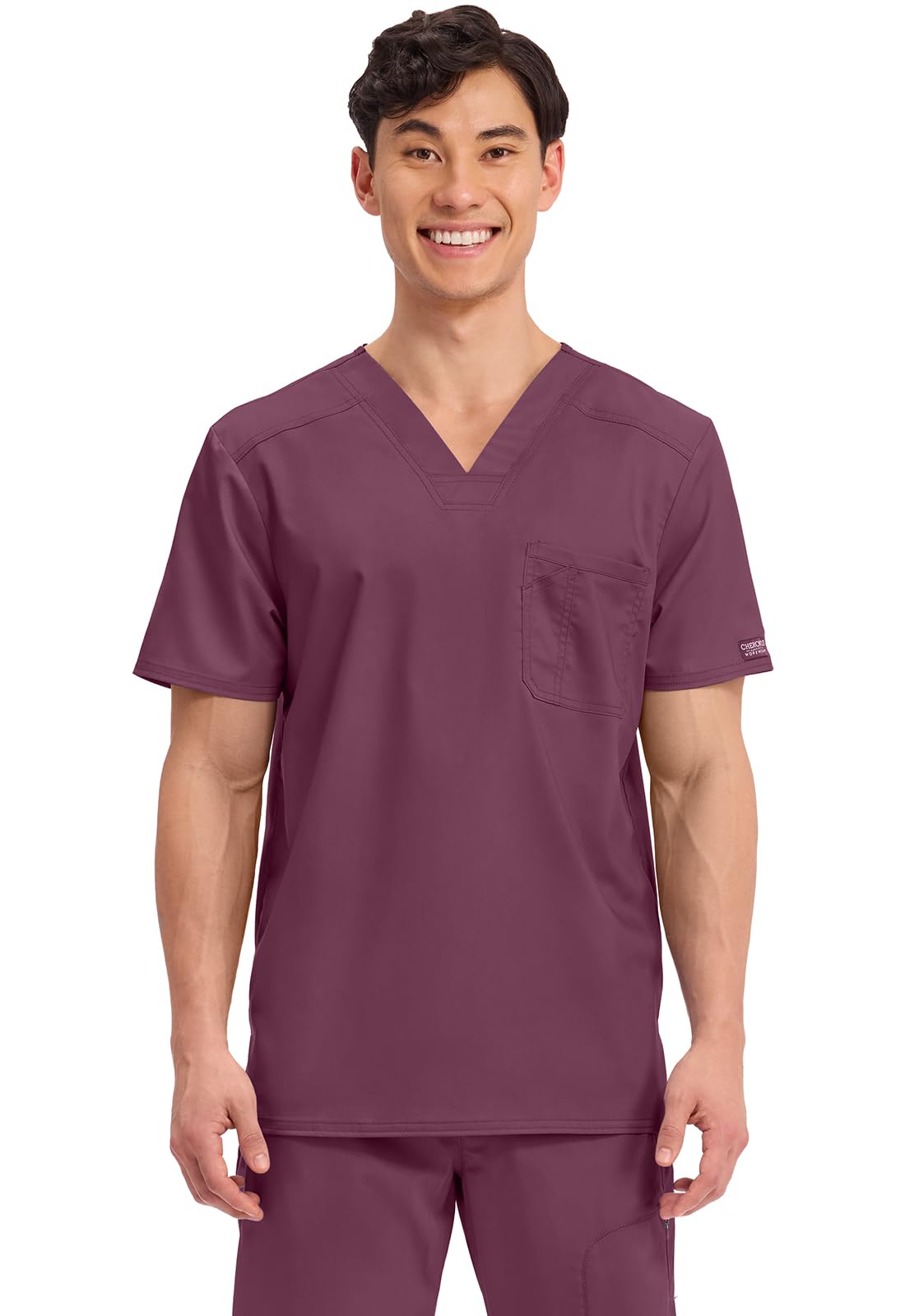 Cherokee Scrub for Men's Tuckable V-Neck Top with 1 Chest Pocket, Pen Slot, Ultra Soft, Durable, 2-Way Stretch Fabric- WW690