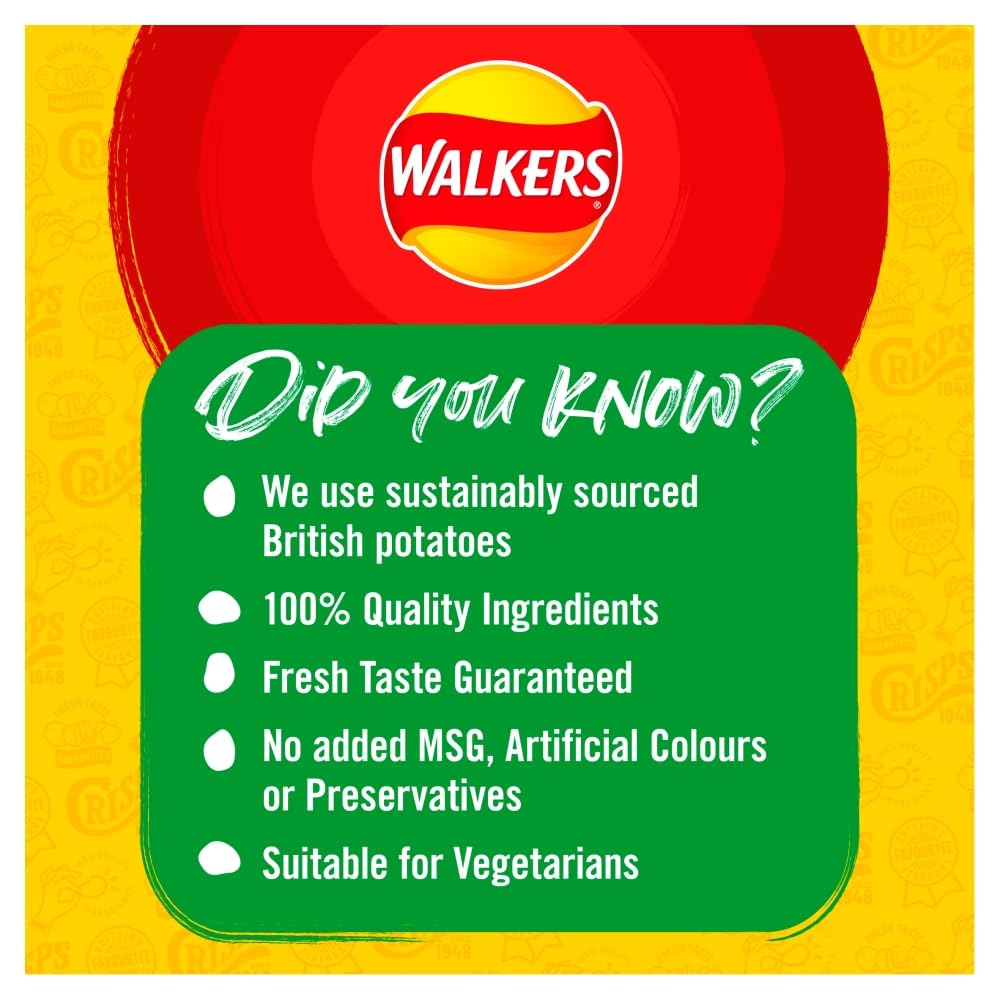 Walkers Smoky Bacon Crisps Box, 32.5 G (Case Of 32)