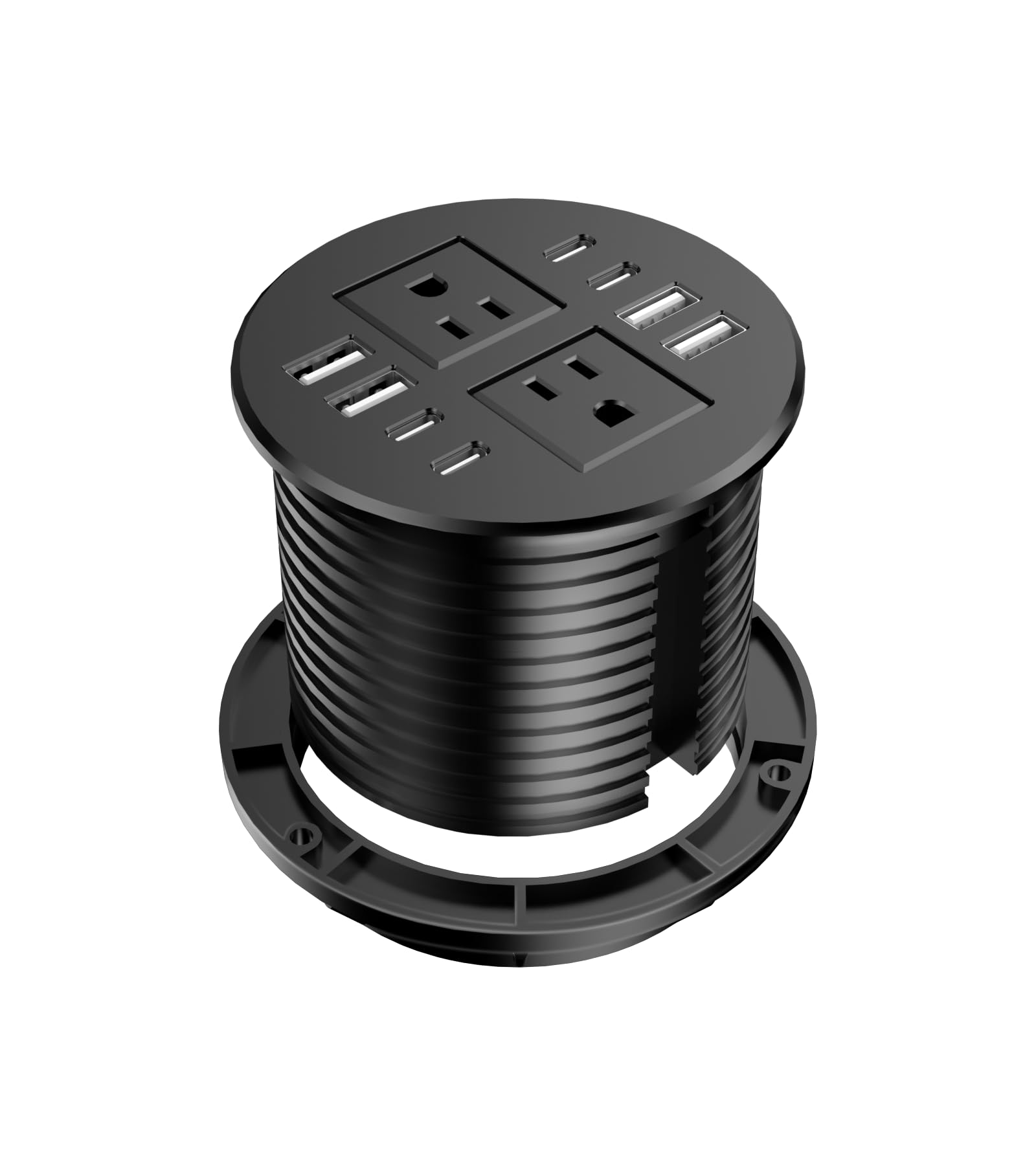 2 inch Desk Power Grommet Outlet, Recessed Power Outlet with 20W USB-C Fast Charging, for Conference Rooms, Office Tables, Furniture, 6FT Cord(ETL Listed)