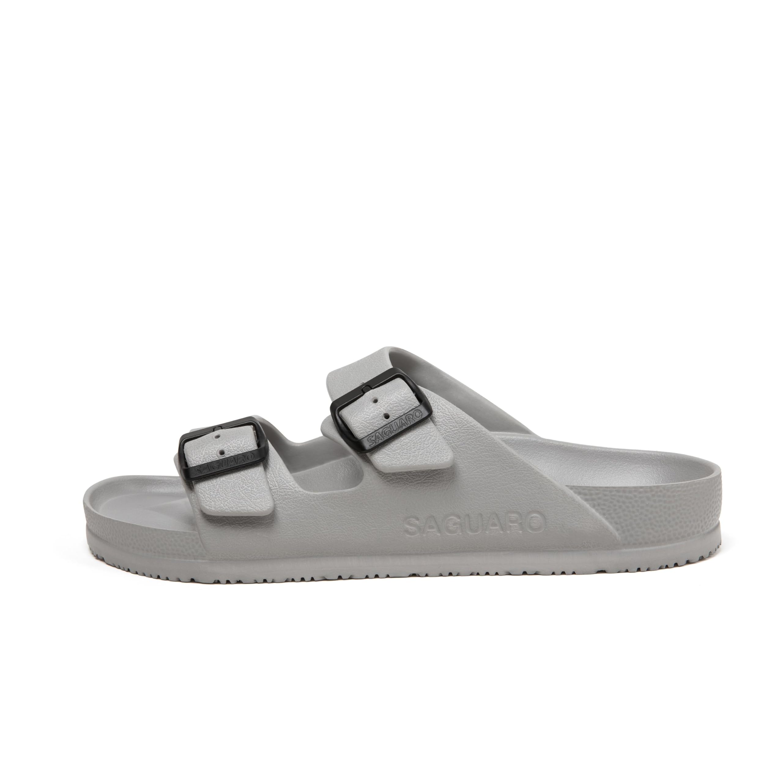 SAGUARO Men's Women's Comfort Double Buckle Sandals Lightweight Adjustable EVA Sandals with Rubble Sole