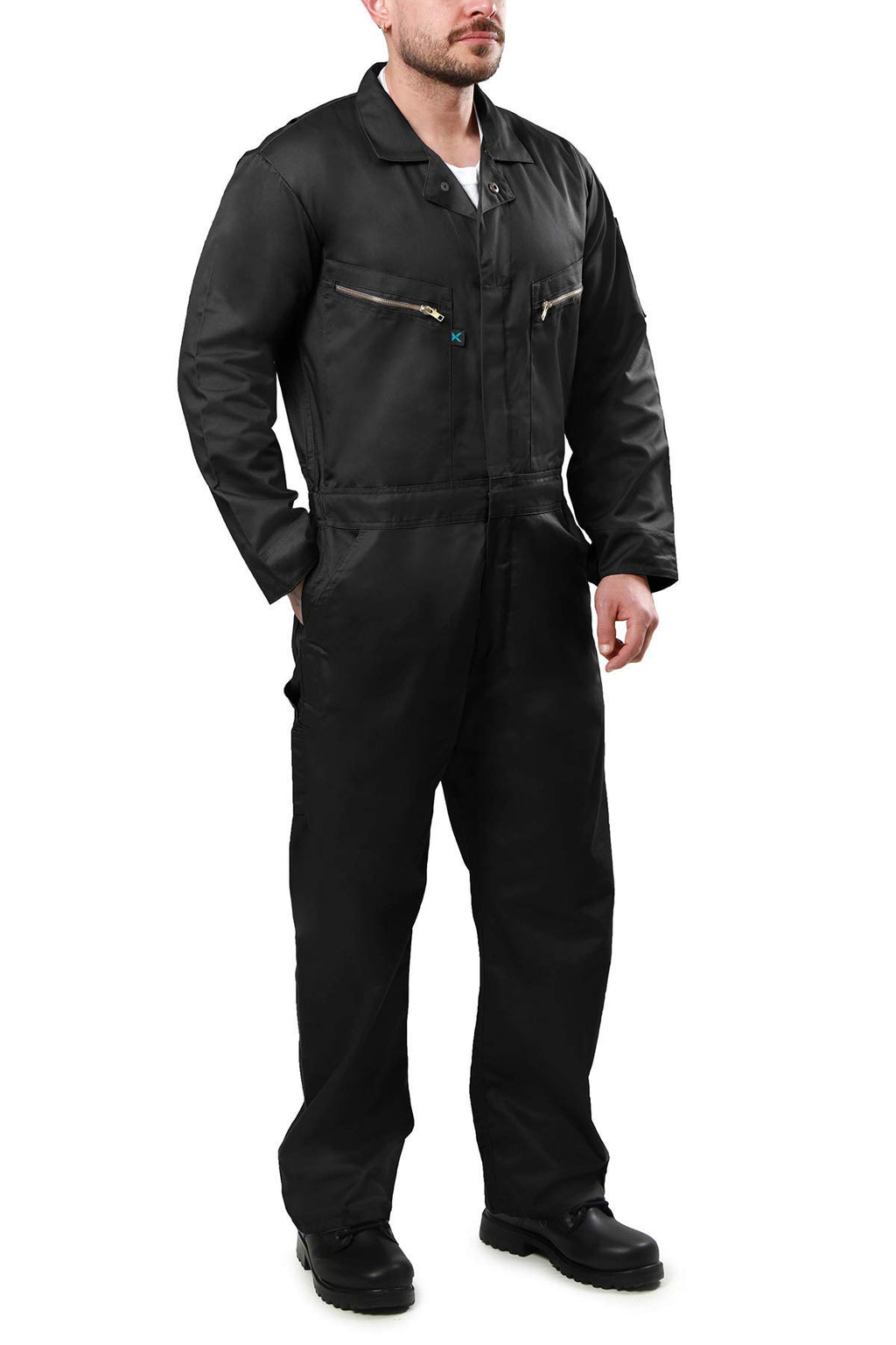 Kolossus Pro-Utility Cotton Blend Long Sleeve Coverall with Zippered Frontal Pockets