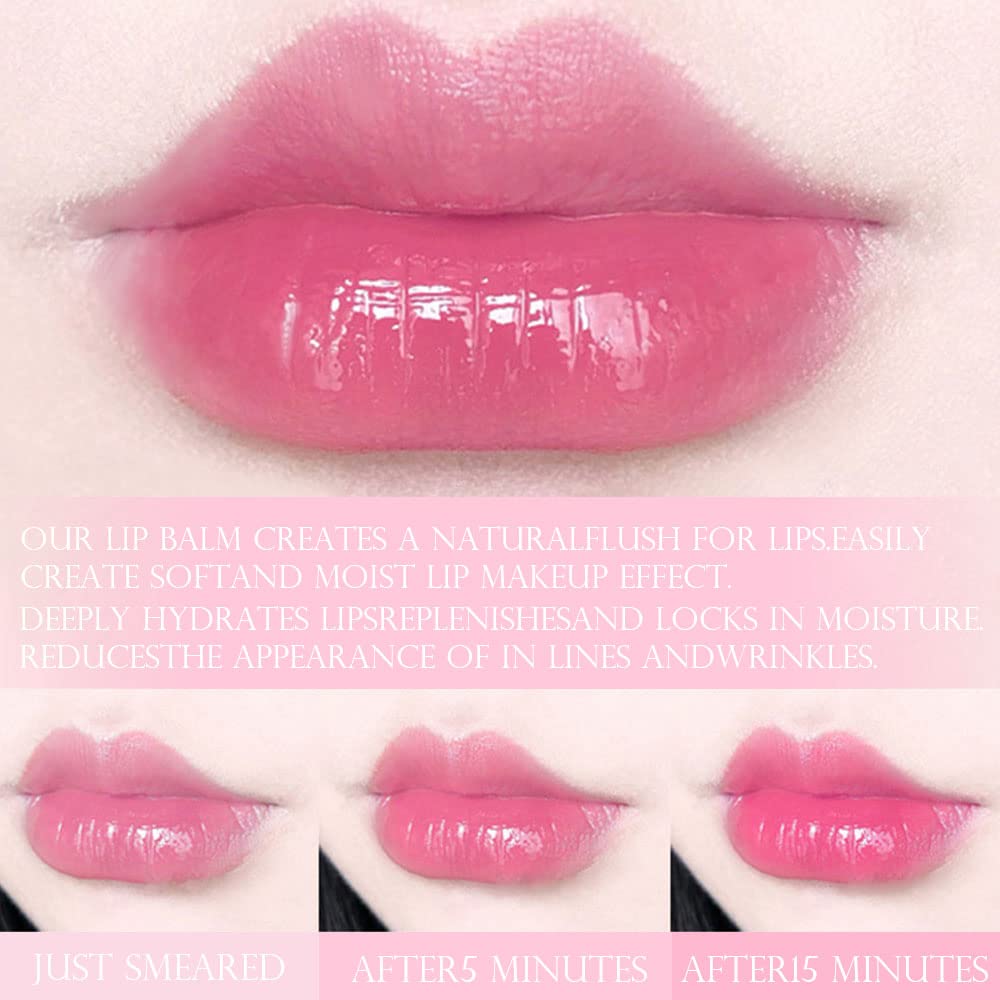 evpct 2Pcs Blueberry Tinted Lip Balms PH Lip Color Changing Lipstick Balm Stain Gift Set Queen for Women Girls Korean Mood Long Lasting Color Change Light Pink Lipstick Lip Tint Plumper Gloss