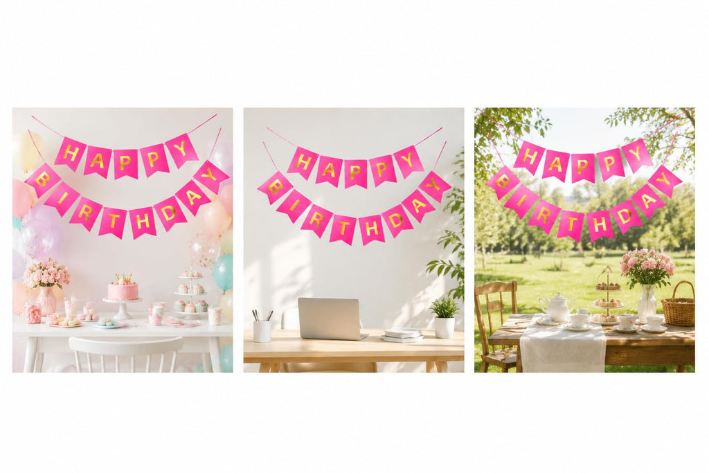 Letjolt Mint Blue Happy Birthday Banner Party Signs 13 Pcs | Supplies for Birthday Party Decorations Nursery Decor