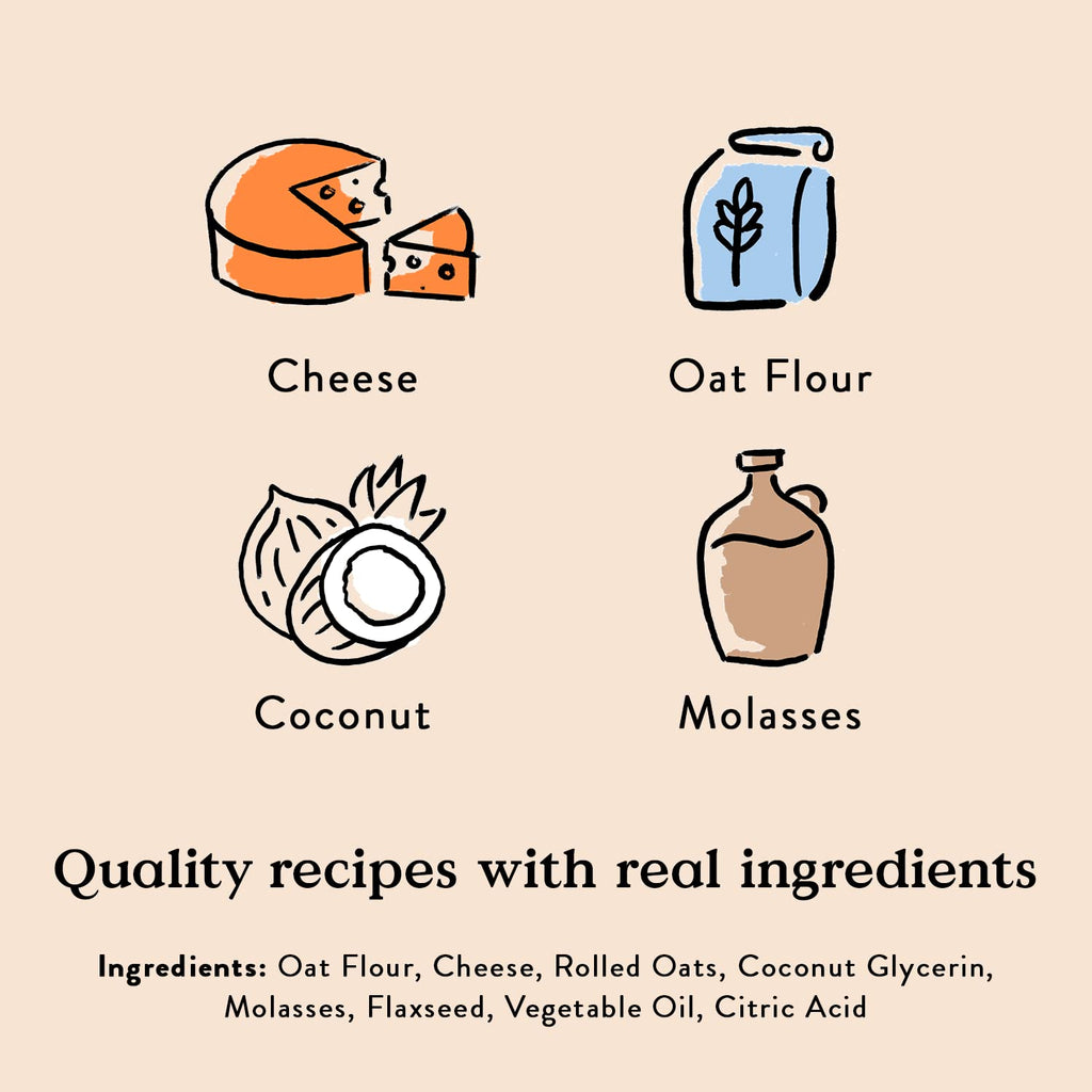 Bocce's Bakery Bac'n Nutty Soft & Chewy Dog Treats, Wheat-Free PB & Bacon Flavored All Natural Limited Ingredient Oven Baked Cookies for Dogs, 6 oz Bag