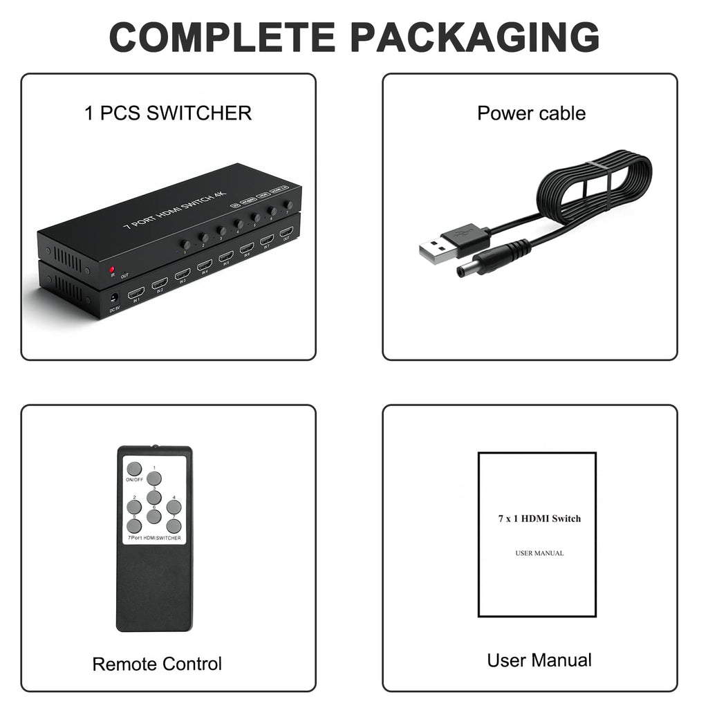HDMI 2.1 Bi-Directional Switch Ultra HD 8K HDMI Switcher 2 in 1 Out/ 1 in 2 Out HDMI Switch Supports 8K@60Hz/ 4K@120Hz 48Gbps Compatible with Switch/Switch OLED PS5/4 Xbox Roku Apple TV Fire TV Stick