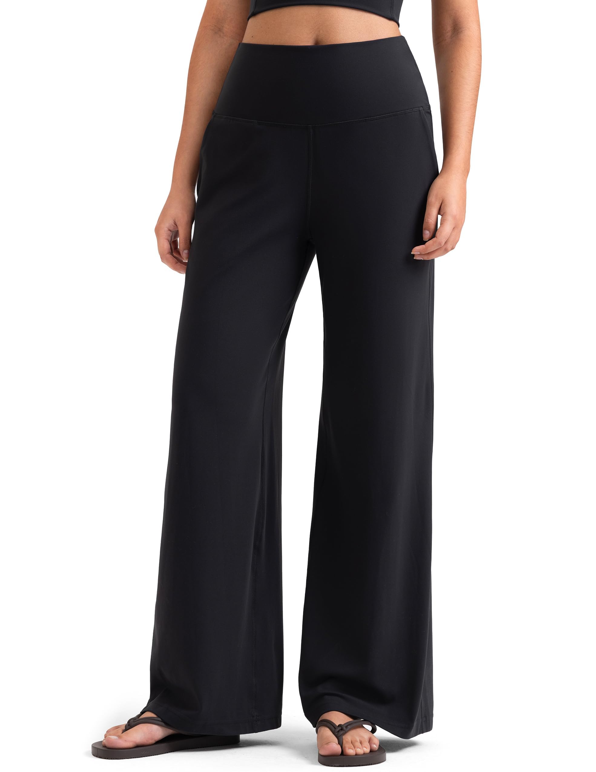 Colorfulkoala Dreamlux Women's High-Waisted Wide Leg Yoga Pants - Ultra Soft Casual Lounging Leggings 27.5/29.5/32.5" Inseam