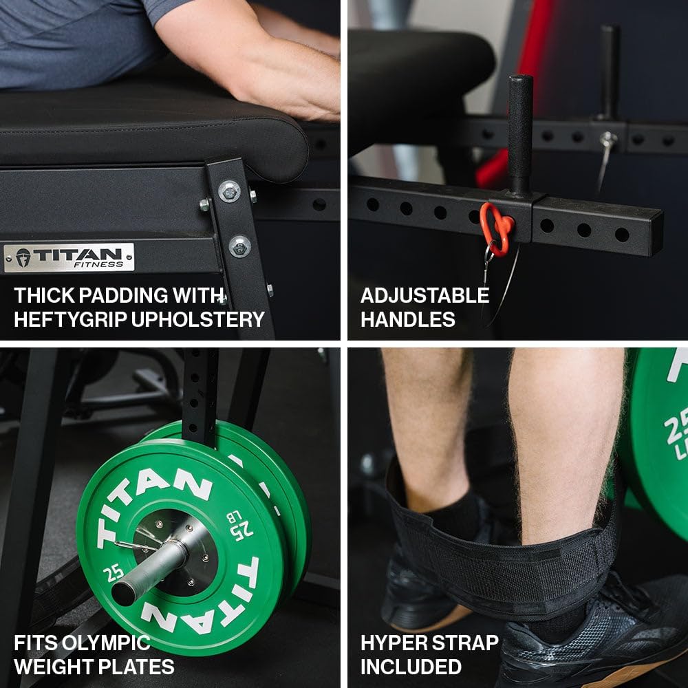 Titan Fitness Economy H-PND, Reverse Hyperextensions Lower Body Machine, Rated 550 LB, Specialty Home Gym Machine for Physical Therapy, Back Rehab Exercises, and Everyday Training