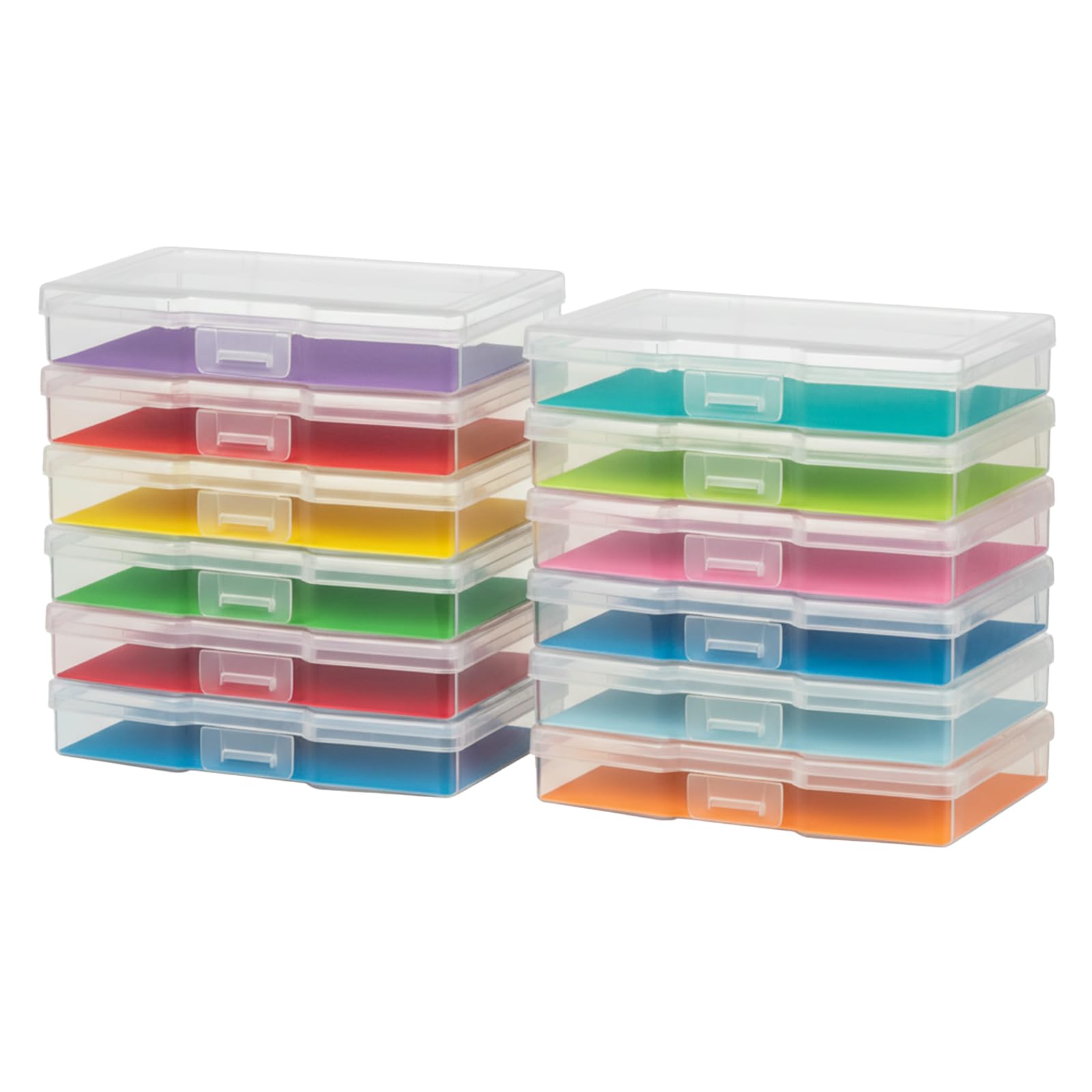 novelinks 12 Pack 4"x6" Photo Storage Boxes and Picture Organizer (Clear) | Photo Organizers and Storage, Task Boxes for Special Education, Picture Box, Photo Storage Containers, Flash Card Holder